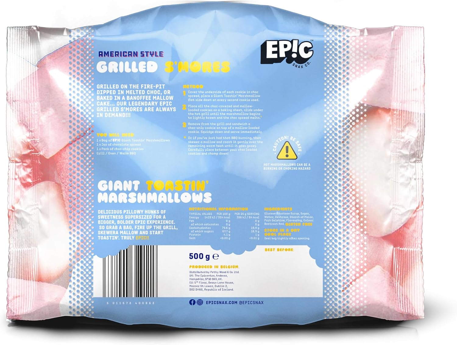 EPIC SNAX CO - Giant American Style Pink and White Toastin’ Marshmallows, 500g 4