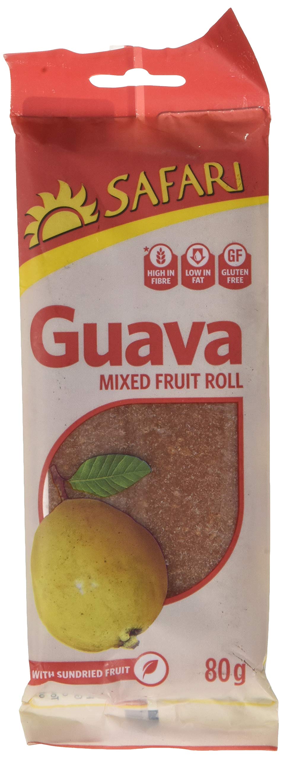 Safari Guava Fruit Rolls - Gluten Free, High in Fibre, 80g