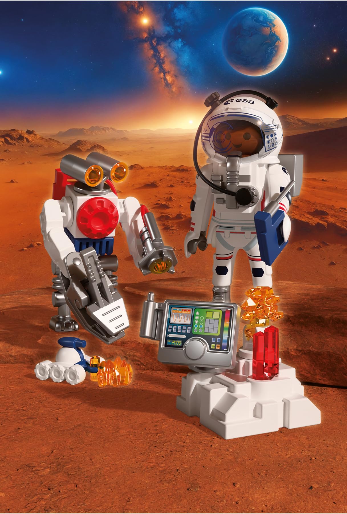 Playmobil Space ESA: Astronaut with Robot Playset | Mars Crawler | Ages 4+ | Model 72014 2