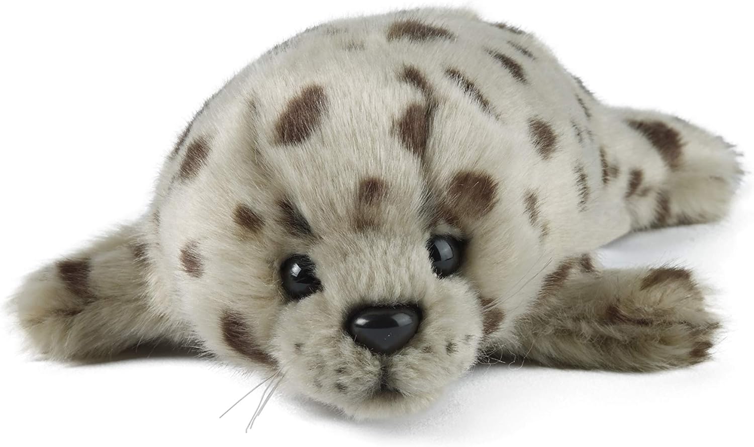 Living Nature Common Seal Pup Plush Toy - Realistic Soft Stuffed Animal with Educational Fact Tag