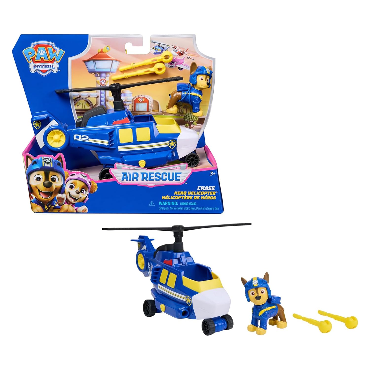 Paw Patrol Air Rescue Chase Action Figure & Hero Helicopter Toy | Ages 3-9 | Includes 2 Projectiles 7