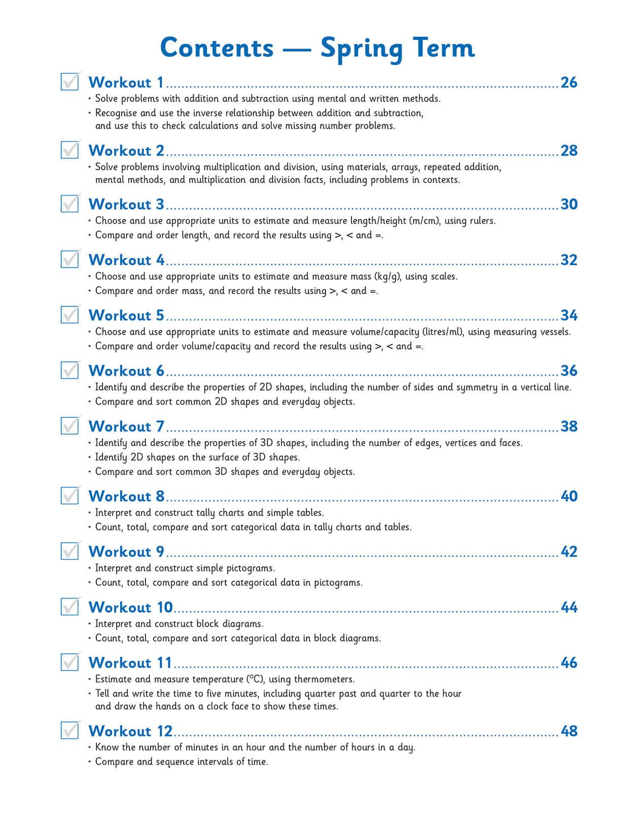 CGP KS1 Maths 10-Minute Weekly Workouts - Year 2 Study Aid | Paperback | English 3