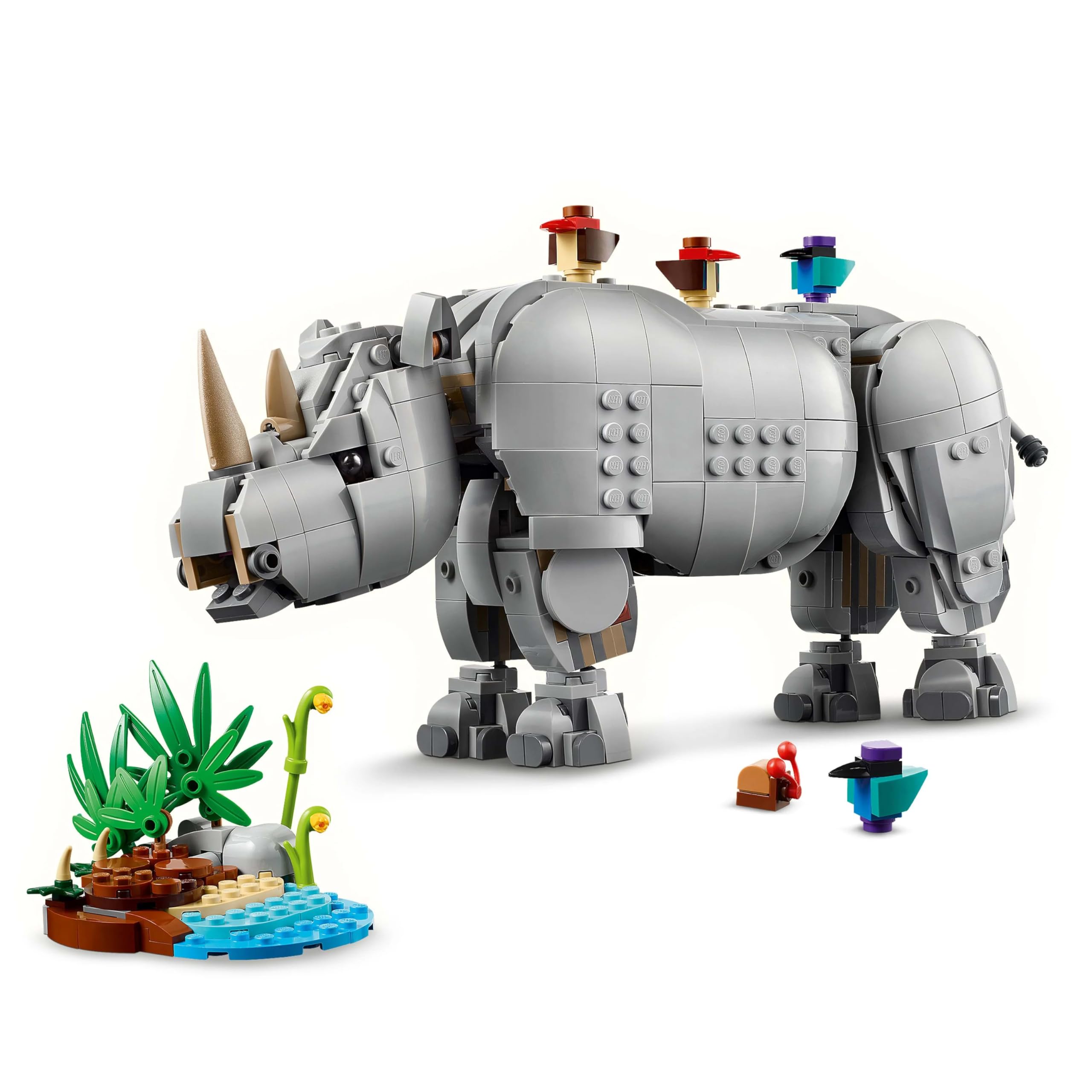 LEGO Creator 3in1 Wild Animals: Majestic Rhino with Birds Toy - Building Set for Ages 9+ 4