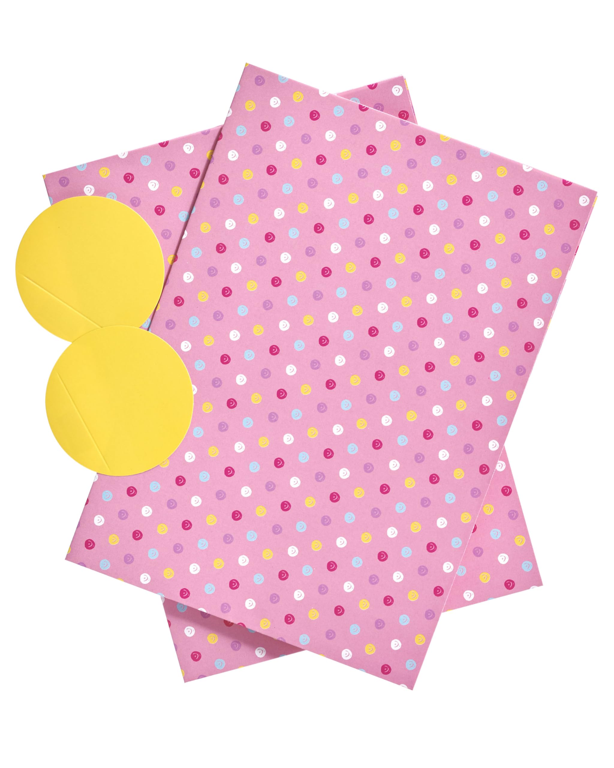 UK Greetings Girl's Wrapping Paper - Pink Polka Dot Design | 2 Sheets | FSC Certified 2