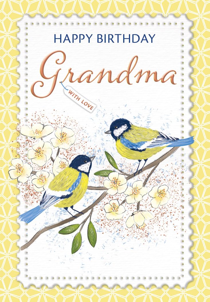 Piccadilly Greetings Grandma Birthday Card with Envelope | Bird Theme | 7 x 5 Inches 1