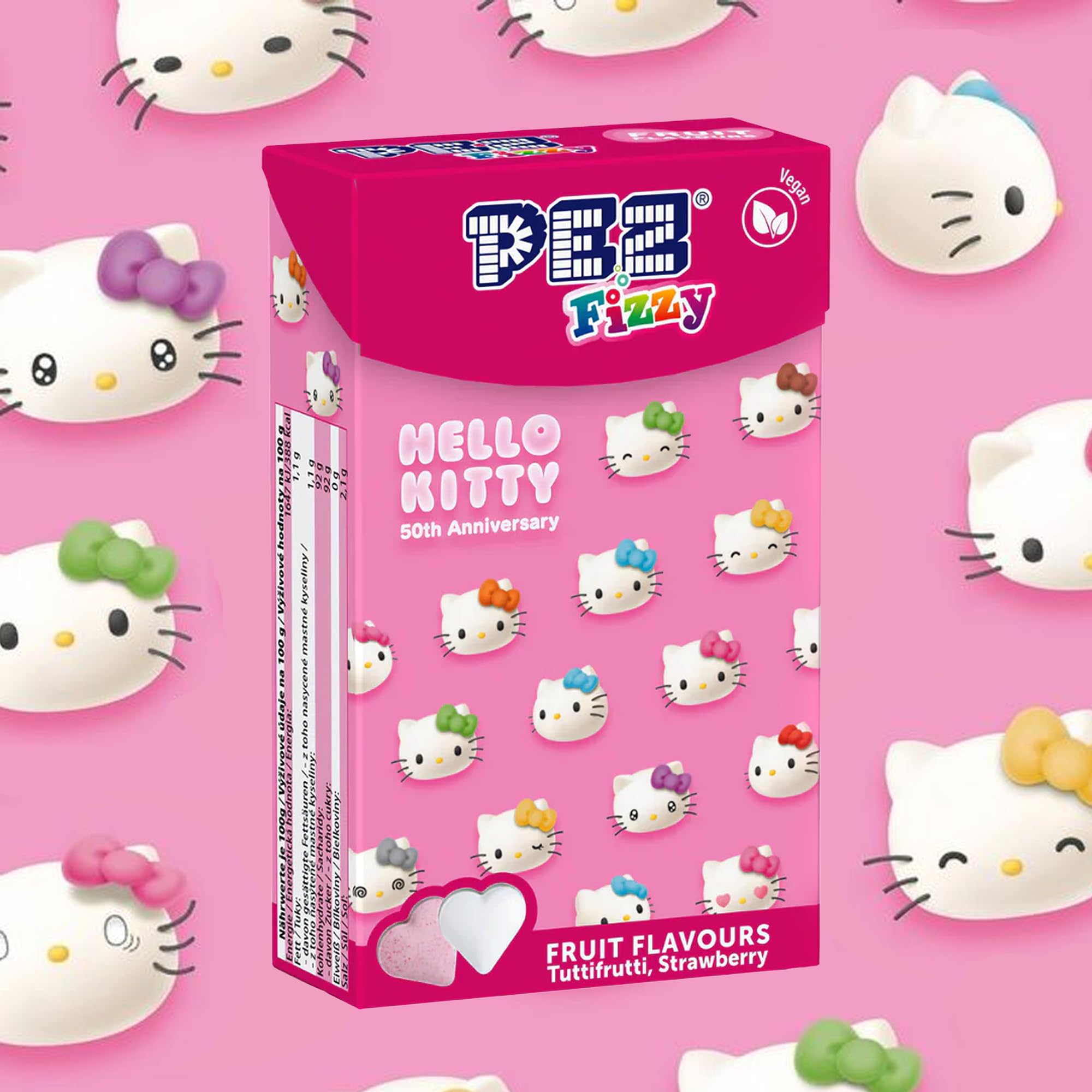 PEZ Hello Kitty Fizzy Strawberry Flavoured Retro Sweets - 30g Flip Top Box 8