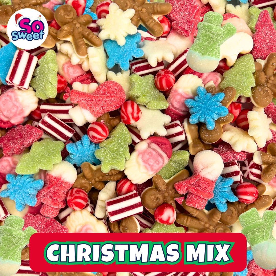 SoSweet Christmas Sweet Mix – 1kg Festive Assorted Sweets for Sharing, Gifting & Stocking Fillers