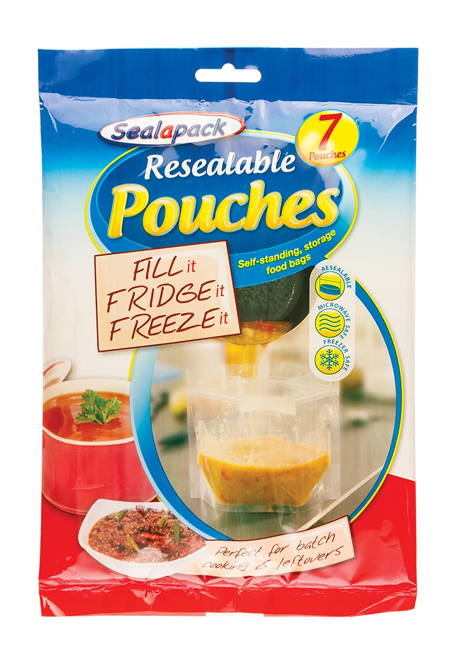 Sealapack Re-Sealable Pouches - Clear, Freezer & Fridge Safe, Cook & Freeze Food Storage Bags