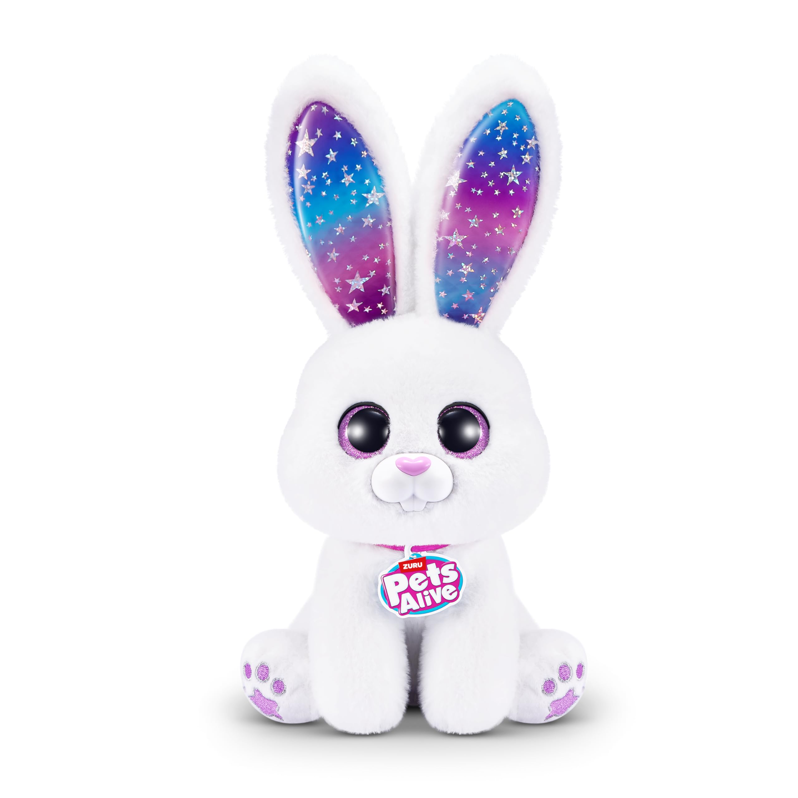 Pets Alive Magic Bunnies White Bunny (Pearl) by ZURU - Electronic Plush with Lights, Sounds & Mini Bunnies