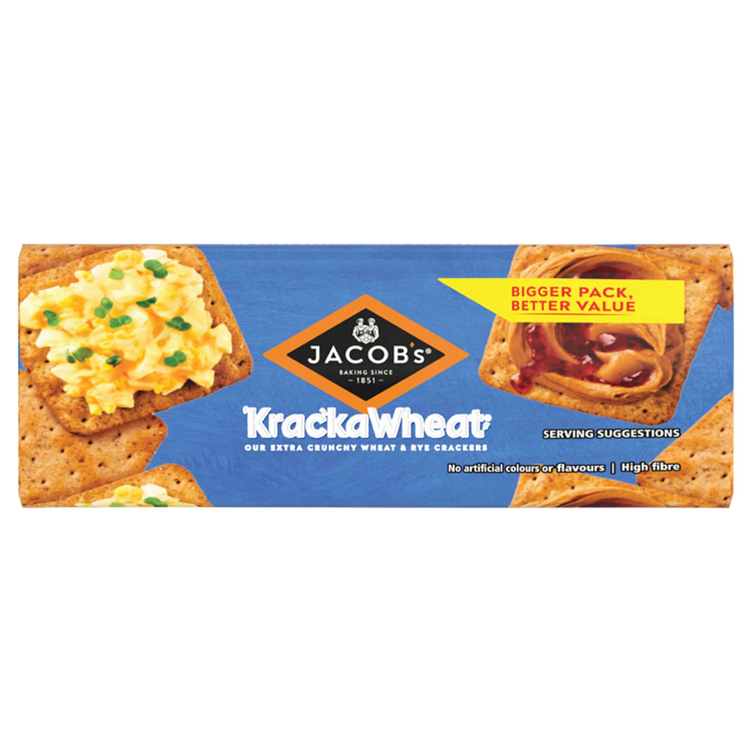 Jacob's Krackawheat Crackers 230g - Extra Crunchy Whole Grain Wheat & Rye Crackers