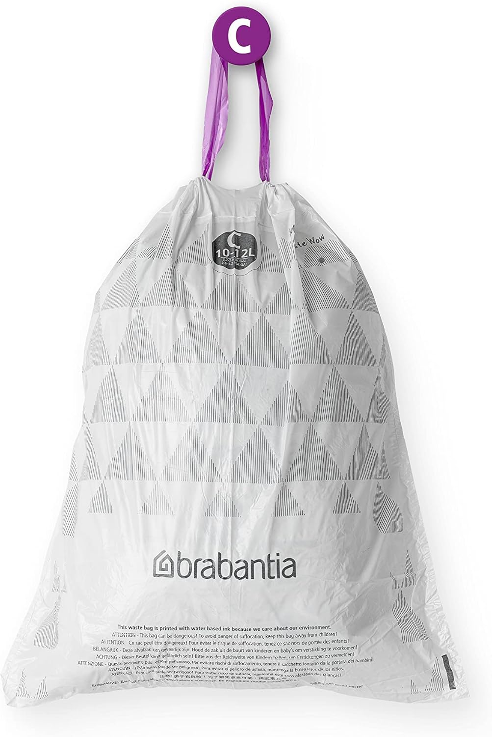 Brabantia PerfectFit Bin Bags - Code C, Extra Strong White Waste Bin Liners (Pack of 1) 4