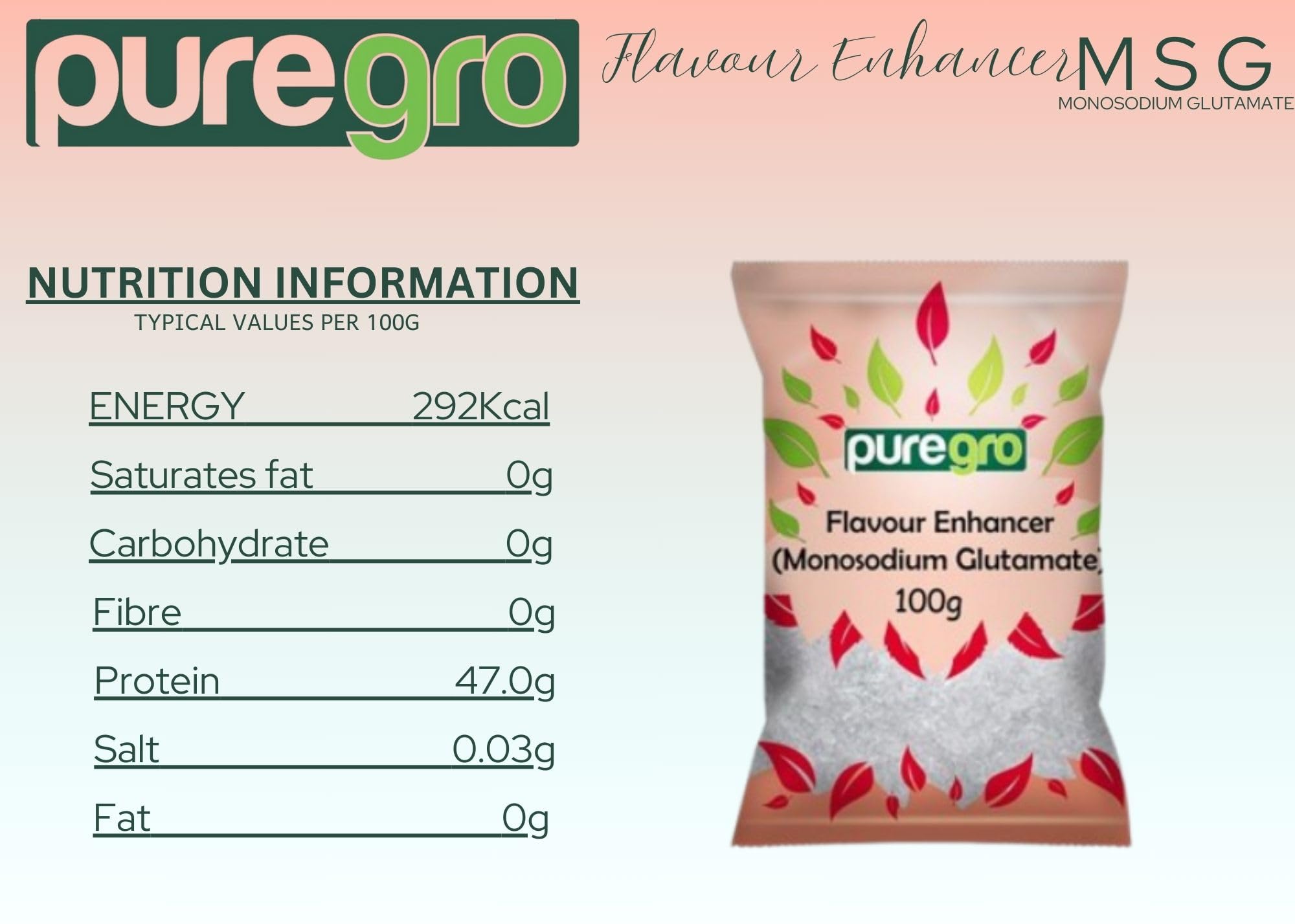 Puregro MSG Fine Monosodium Glutamate Seasoning by Ajinomoto | 100g 8