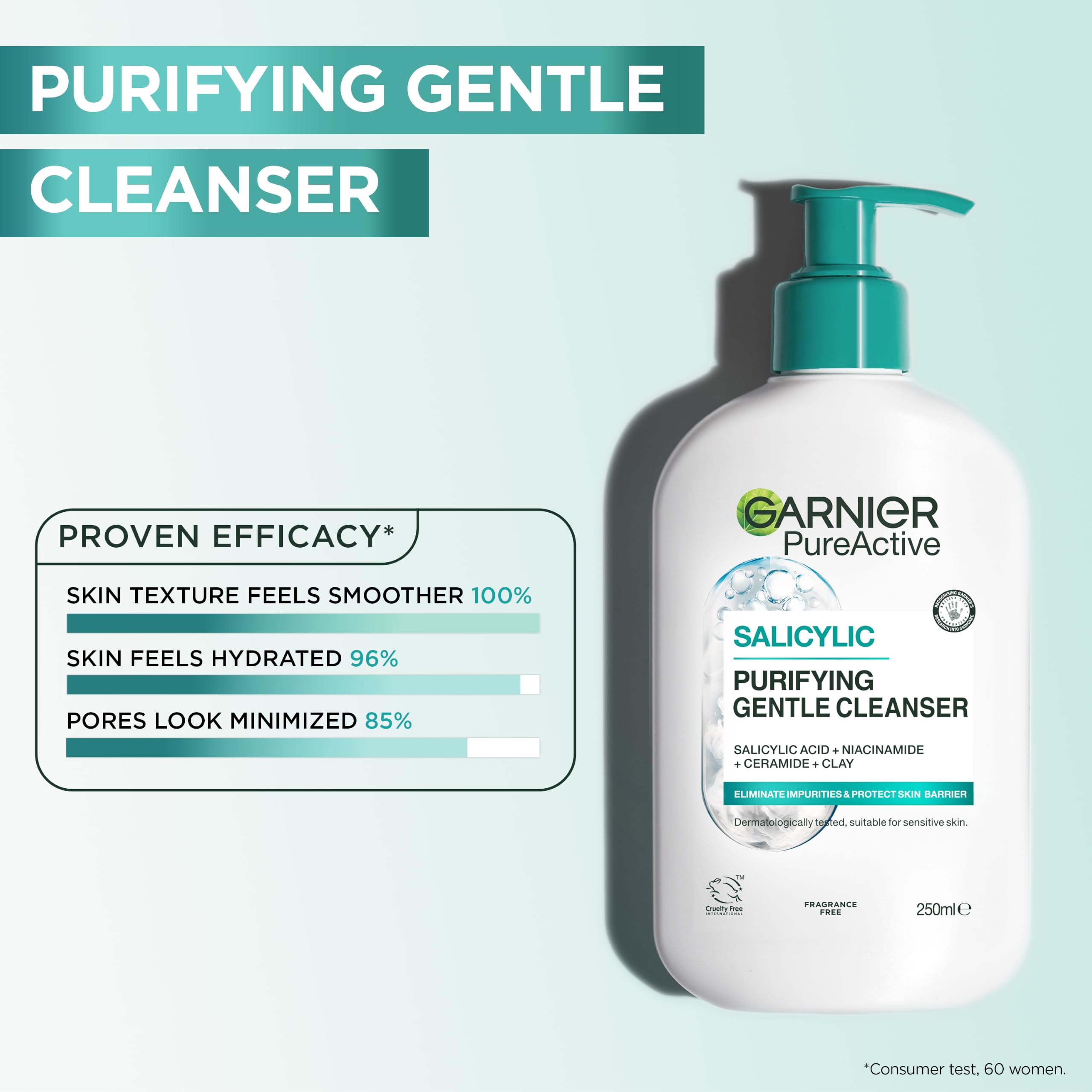 Garnier Pure Active Salicylic Purifying Gentle Face Cleanser - 250 ml 2
