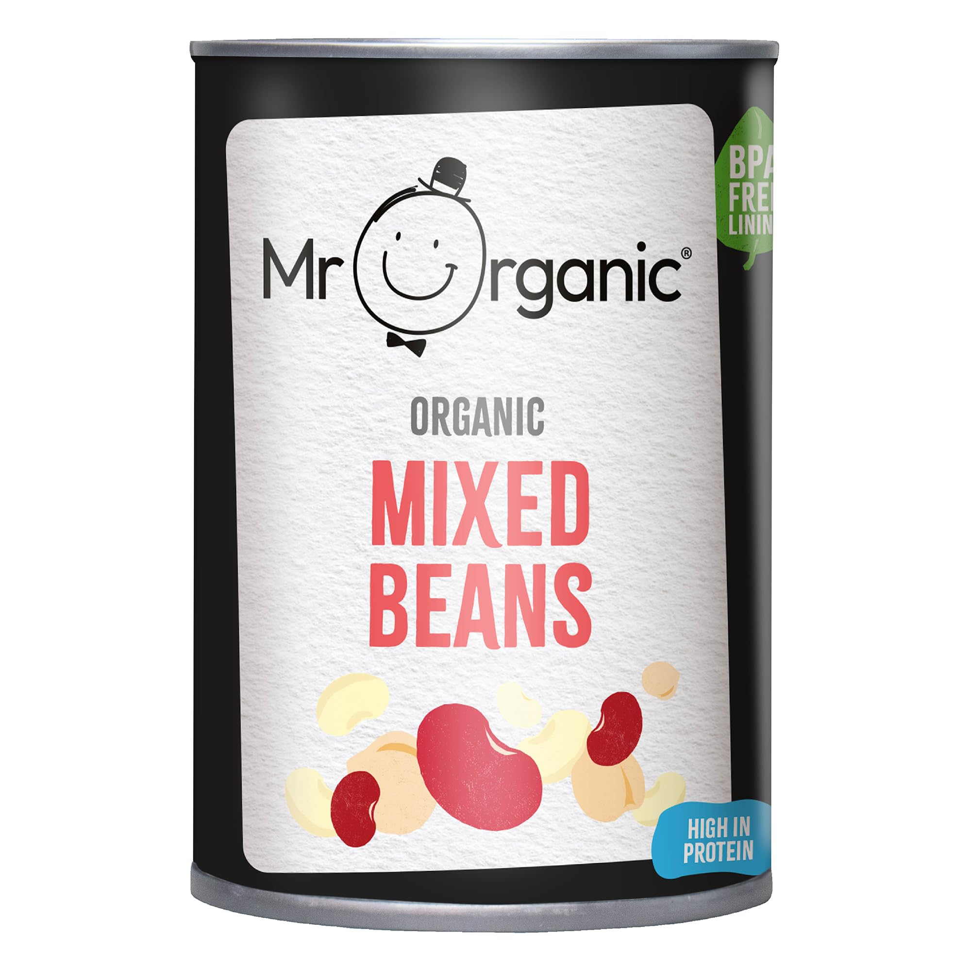 Mr Organic - Mixed Beans 400g - Organic, High in Protein & Fibre, Vegan, Gluten-Free