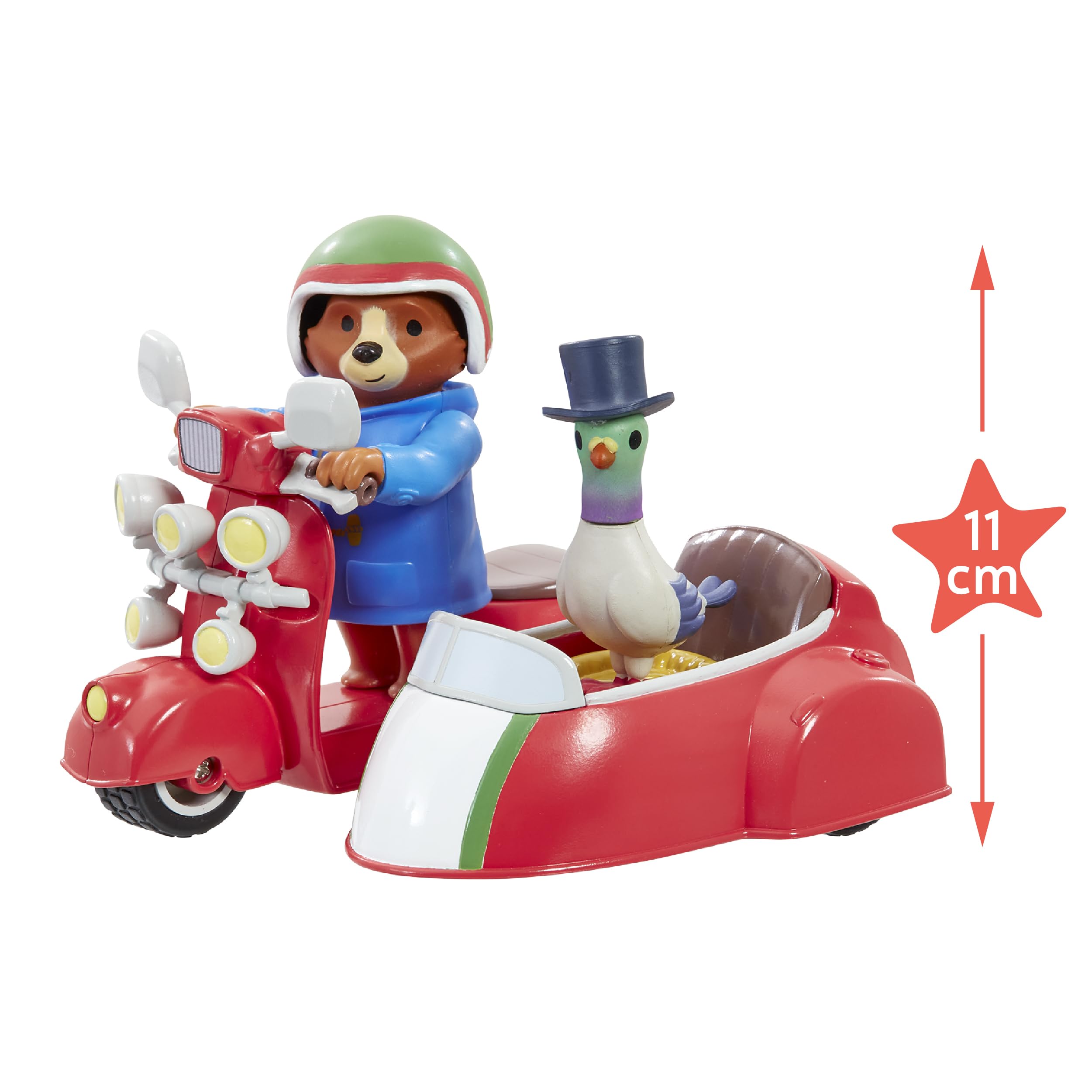 Rainbow Designs Paddington Bear Bike and Side Car Playset - Action Figure Vehicle for Kids 3