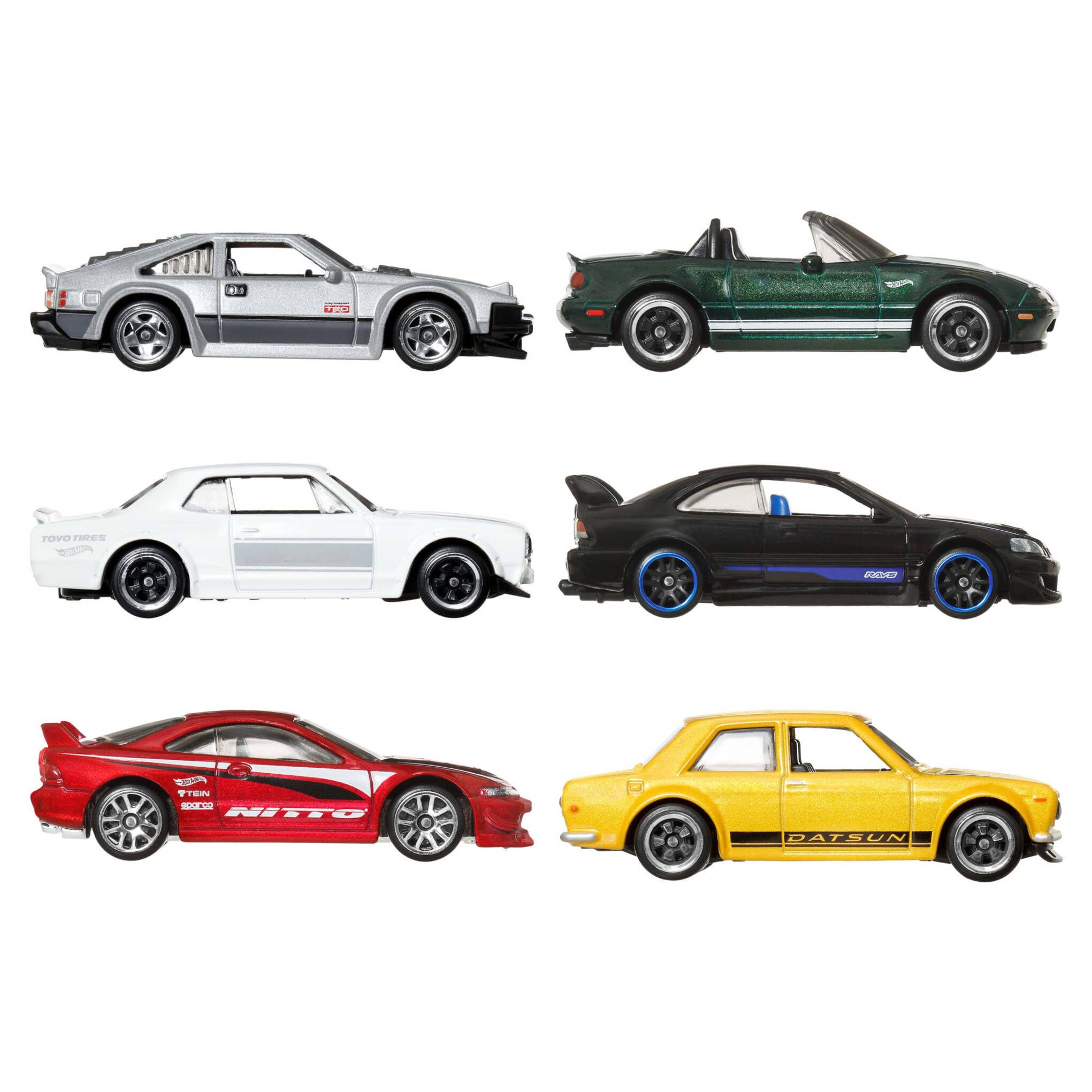 Hot Wheels 1:64 Scale Die-Cast Toy Cars - Set of 6 Japanese Vehicles for Kids 3+ 6