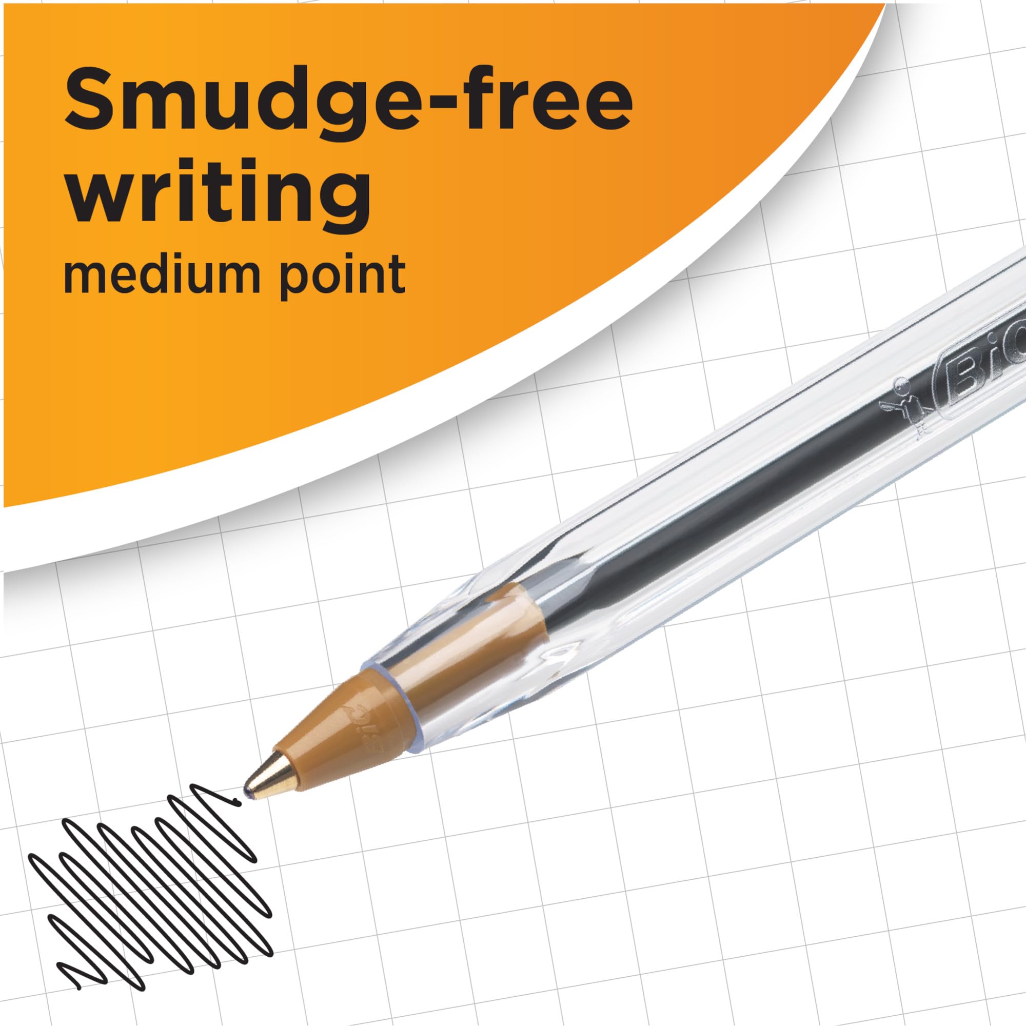 BIC Cristal Original Ballpoint Pens Medium Tip (1 mm) – Black, Box of 10 9