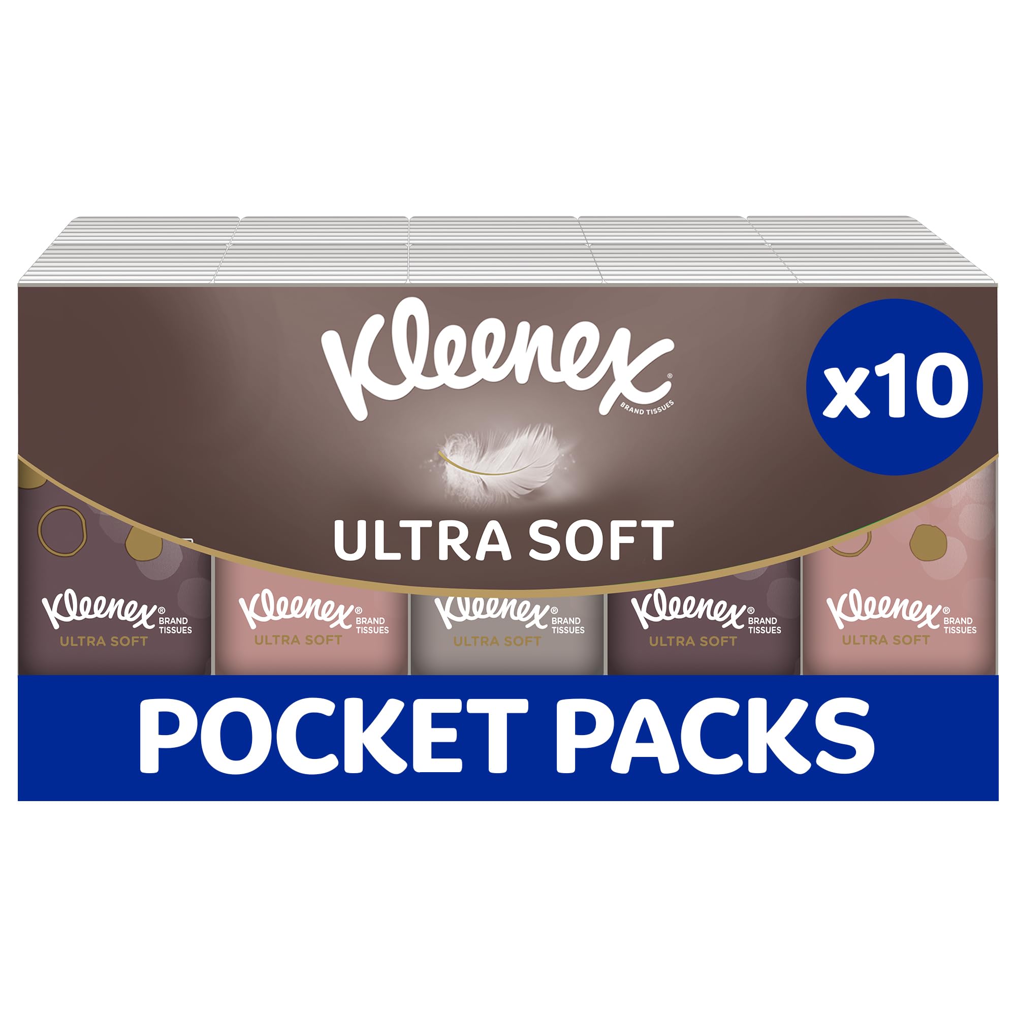 Kleenex Ultra Soft Pocket Pack Tissues - 4-Ply Extra Soft & Tear-Resistant - 10 Packs of 7