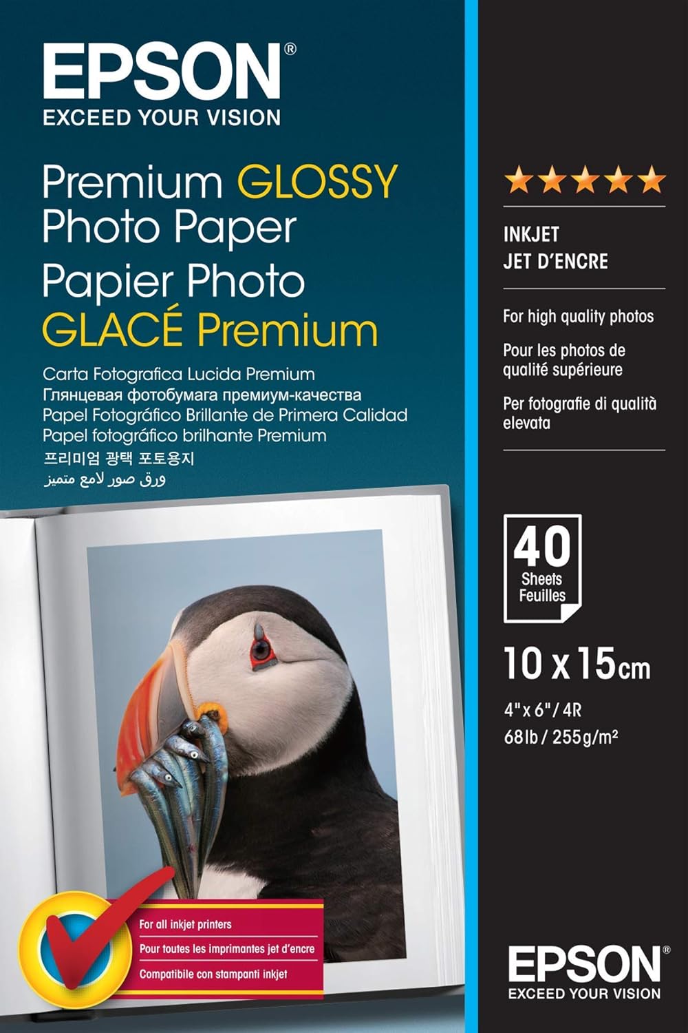 Epson C13S042153 Premium Glossy Photo Paper 100x150mm (40 Sheets)