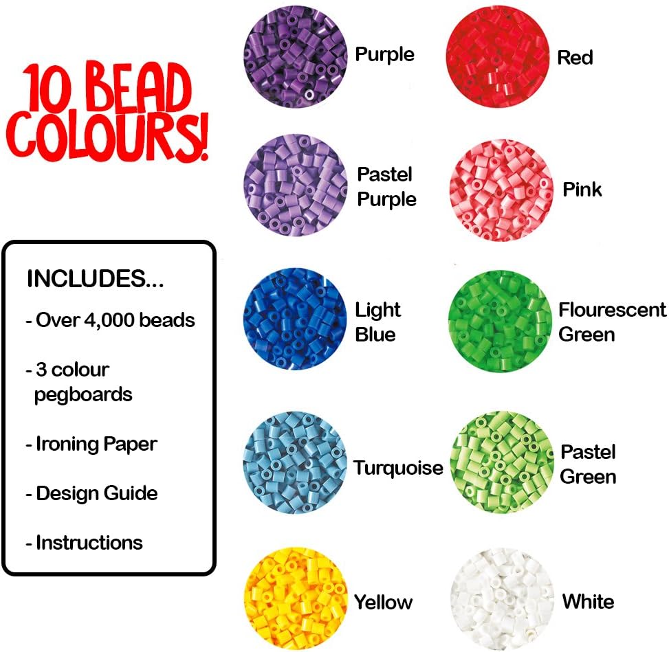 Hama 10.2051 4,000 Beads & 3 Pegboards Creative Playset - Ages 5-10 6