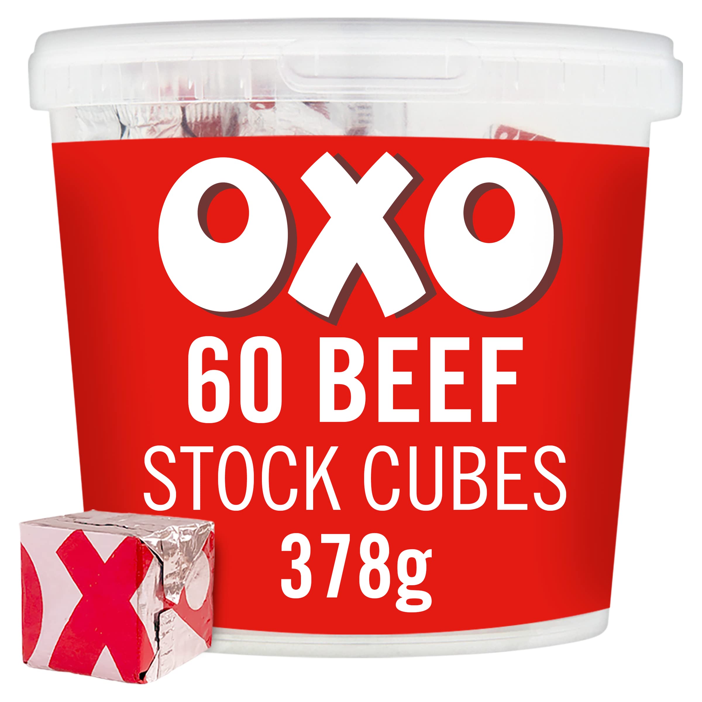 OXO Beef Stock Cubes - 60 Count, 378g Pack | Rich Meat Juices | Versatile Cooking 1