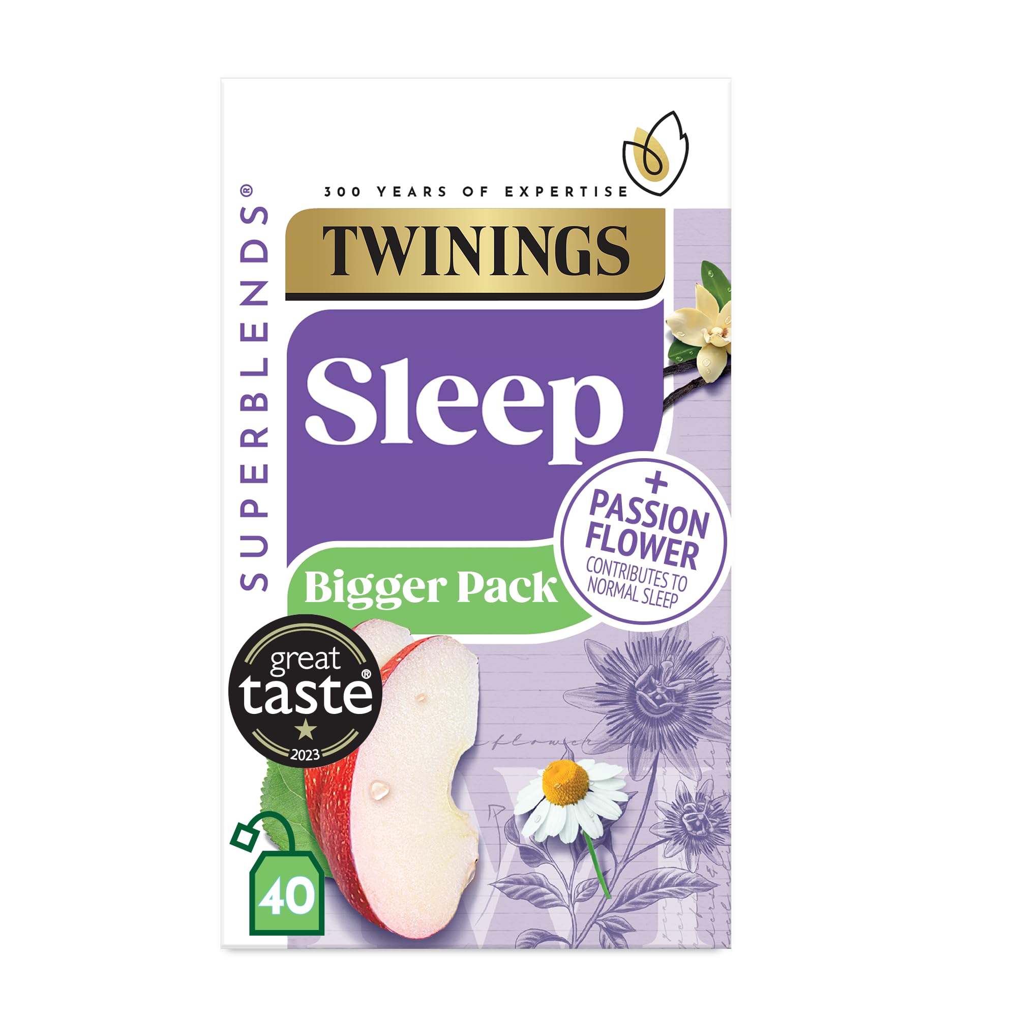 Twinings Superblends Sleep Tea - Spiced Apple & Vanilla Herbal Infusion | 40 Teabags 1
