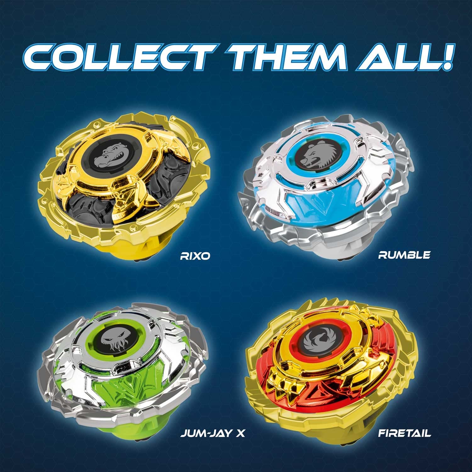 CRAZE Blade XXL Battle Set - 4 Metal Spinning Tops with Launchers | Customizable Tips | Unisex 8+ 4