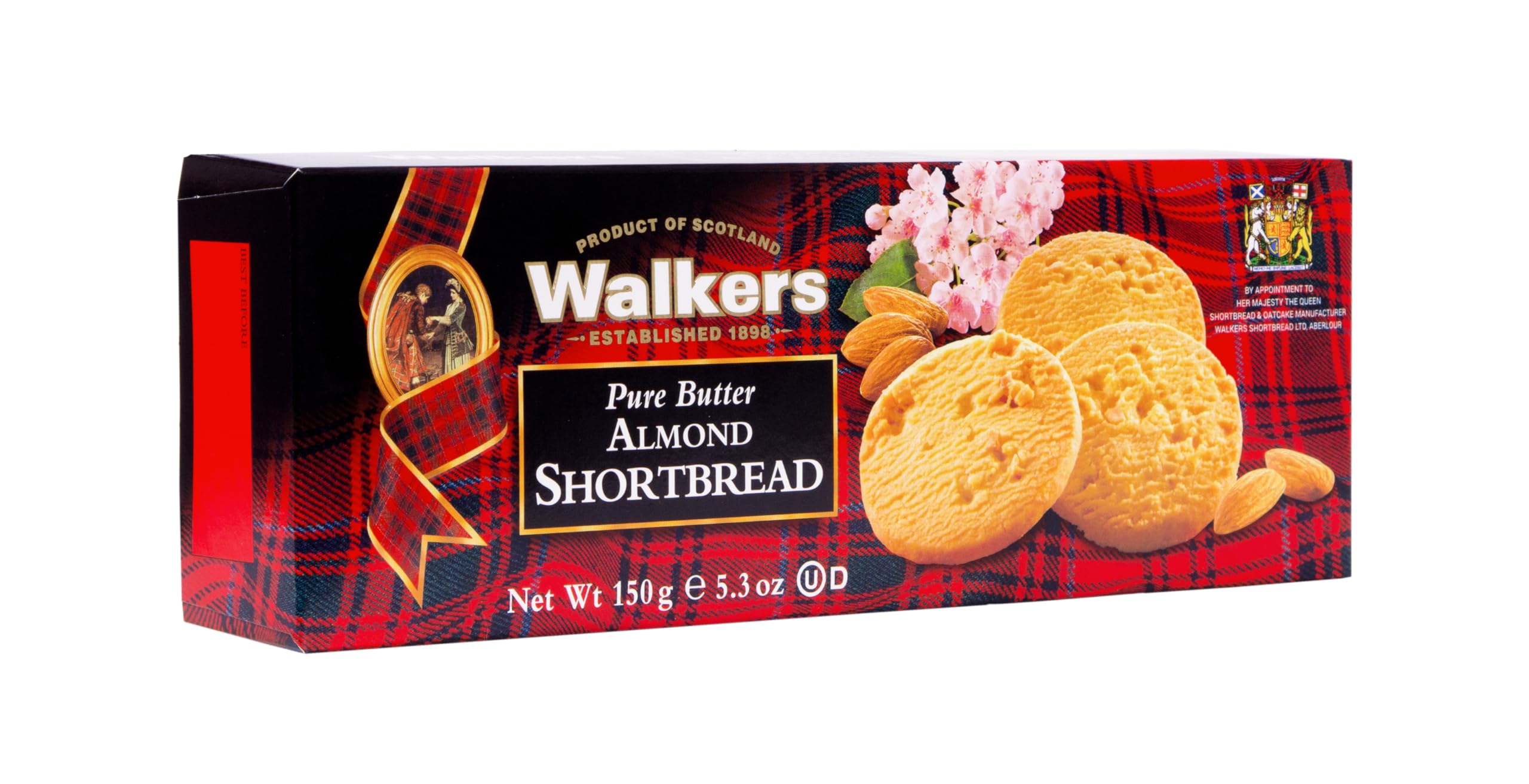 Walkers Shortbread Almond Rounds, Traditional Pure Butter Scottish Recipe, 150g 1