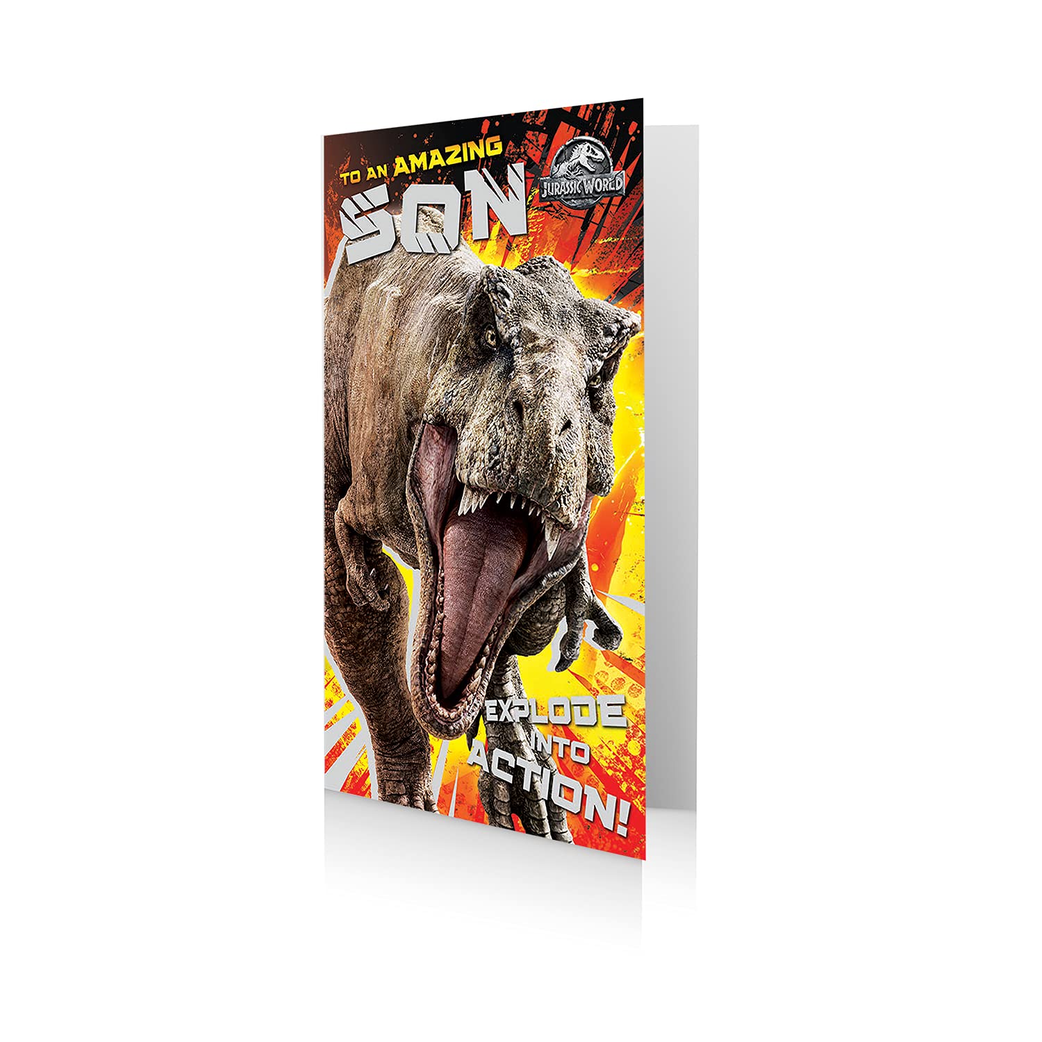 Jurassic World Son Birthday Card - Multi Color | 9 x 5 Inch 1