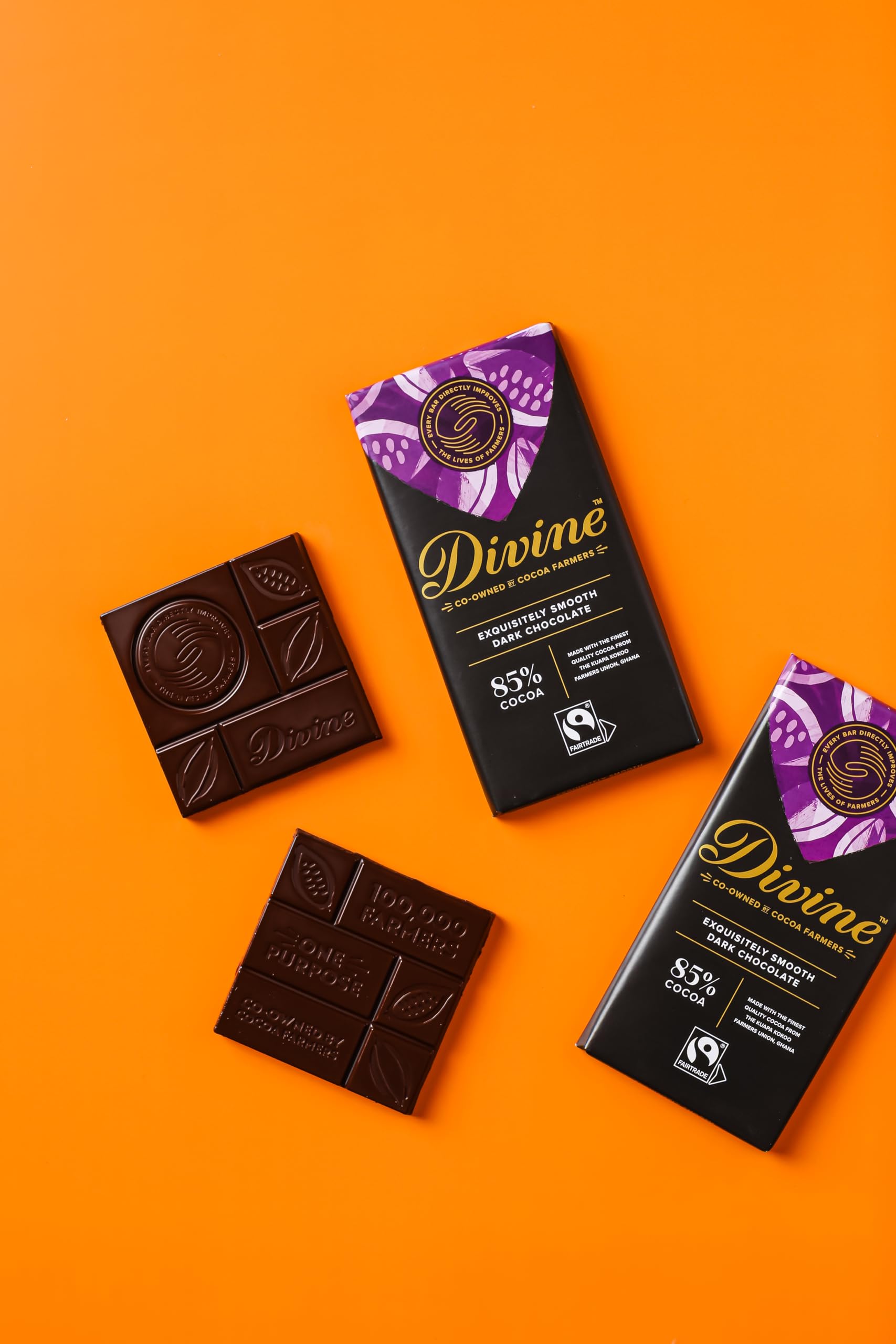 Divine - 85% Cocoa Dark Chocolate Bar (90 g, Pack of 15) 5
