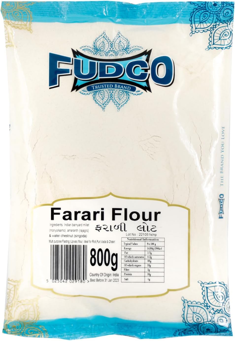 Fudco Farari Flour 800g - Fasting-Friendly Millet & Water Chestnut Flour Blend
