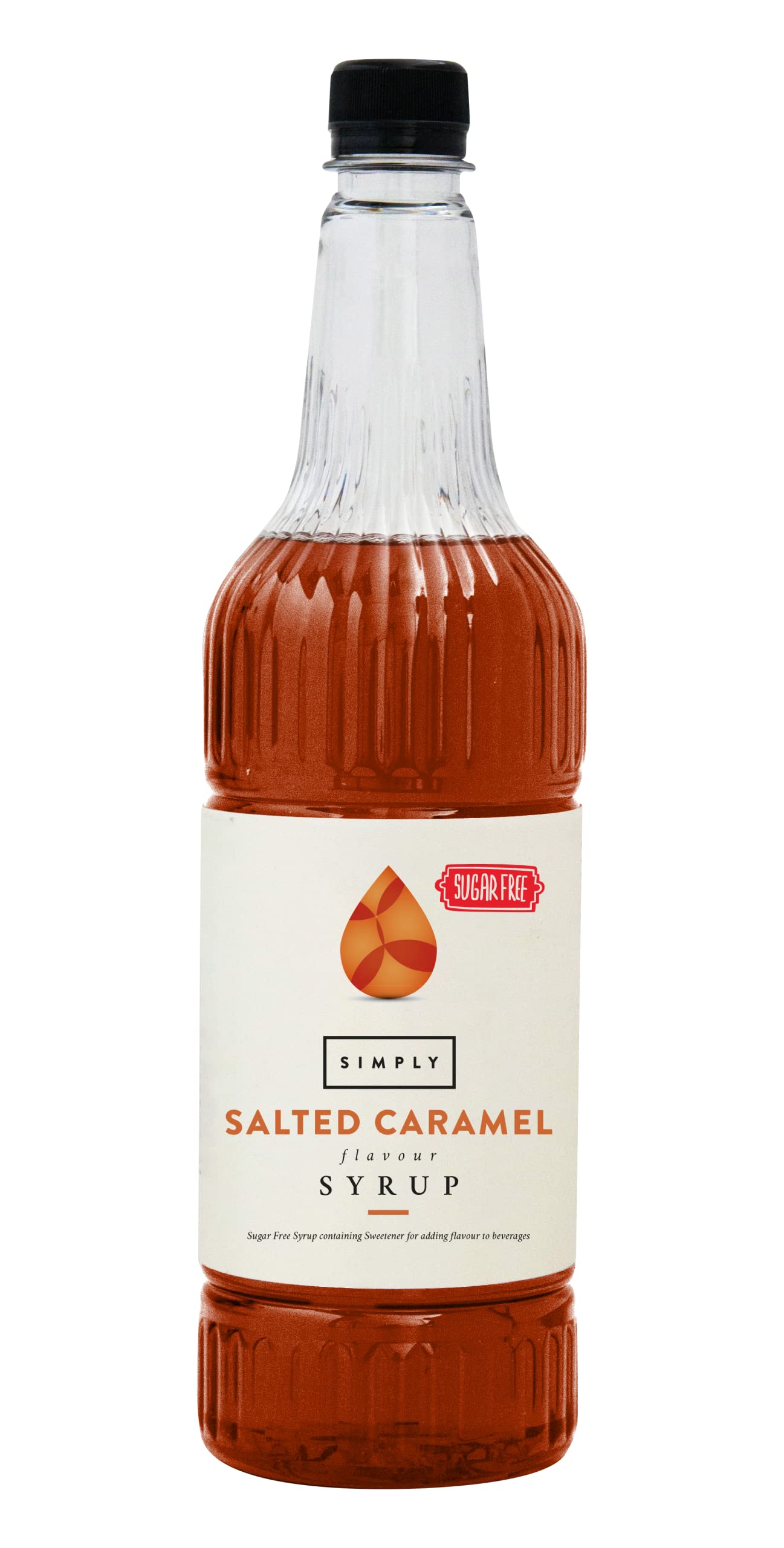 Simply Sugar Free Salted Caramel Syrup - Low Calorie, Vegan & Nut Free Flavoured Syrup for Coffee, Cocktails & Baking (1 Litre)