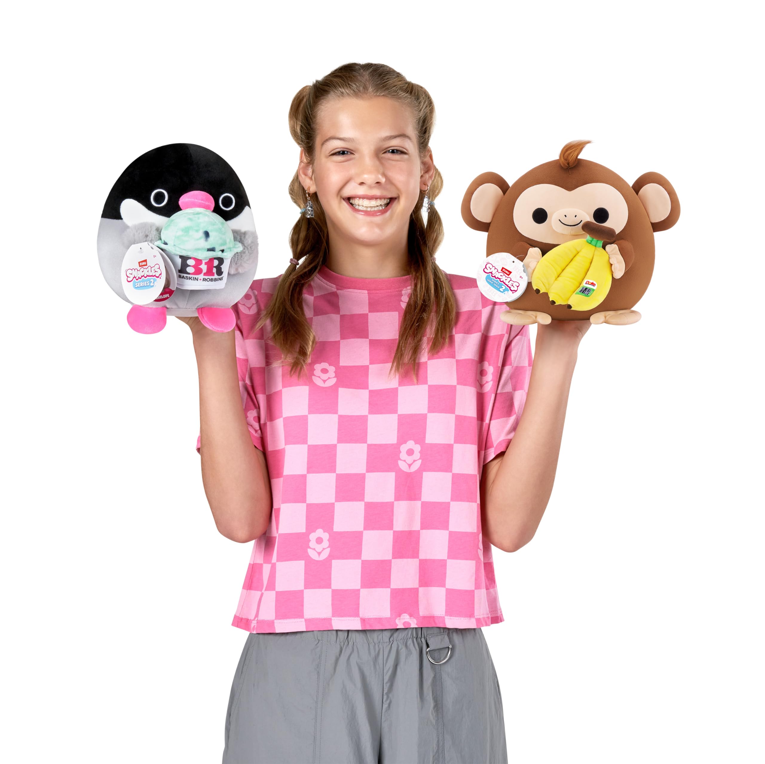 Snackles Series 2 Monkey - Dole Banana Plush Toy, 8-inch Super Soft Squishy Stuffed Animal