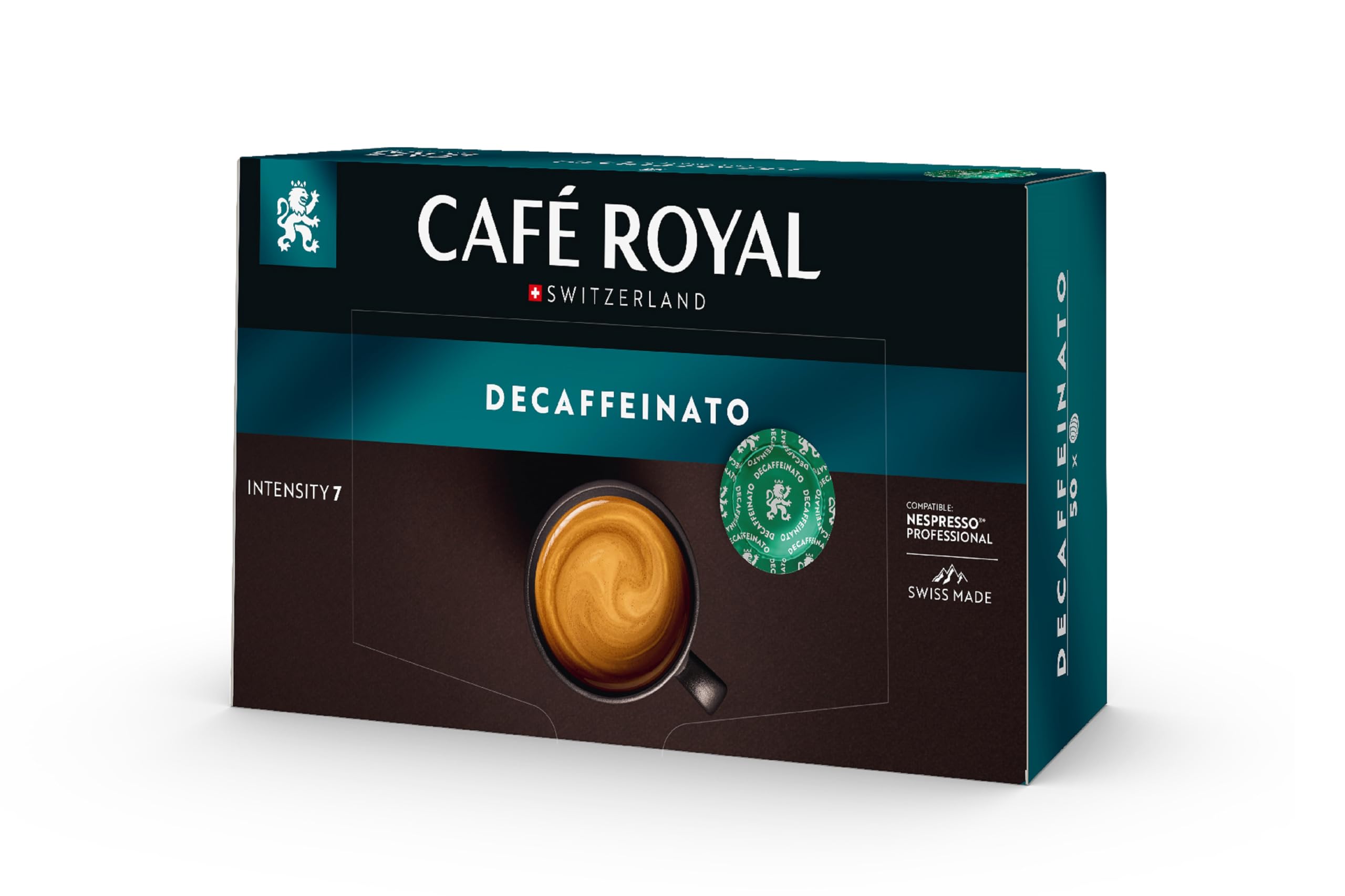 Café Royal Professional Pads - Espresso Decaffeinato, 50 Pods, 100% Arabica, Strength 7/10, Nespresso Compatible
