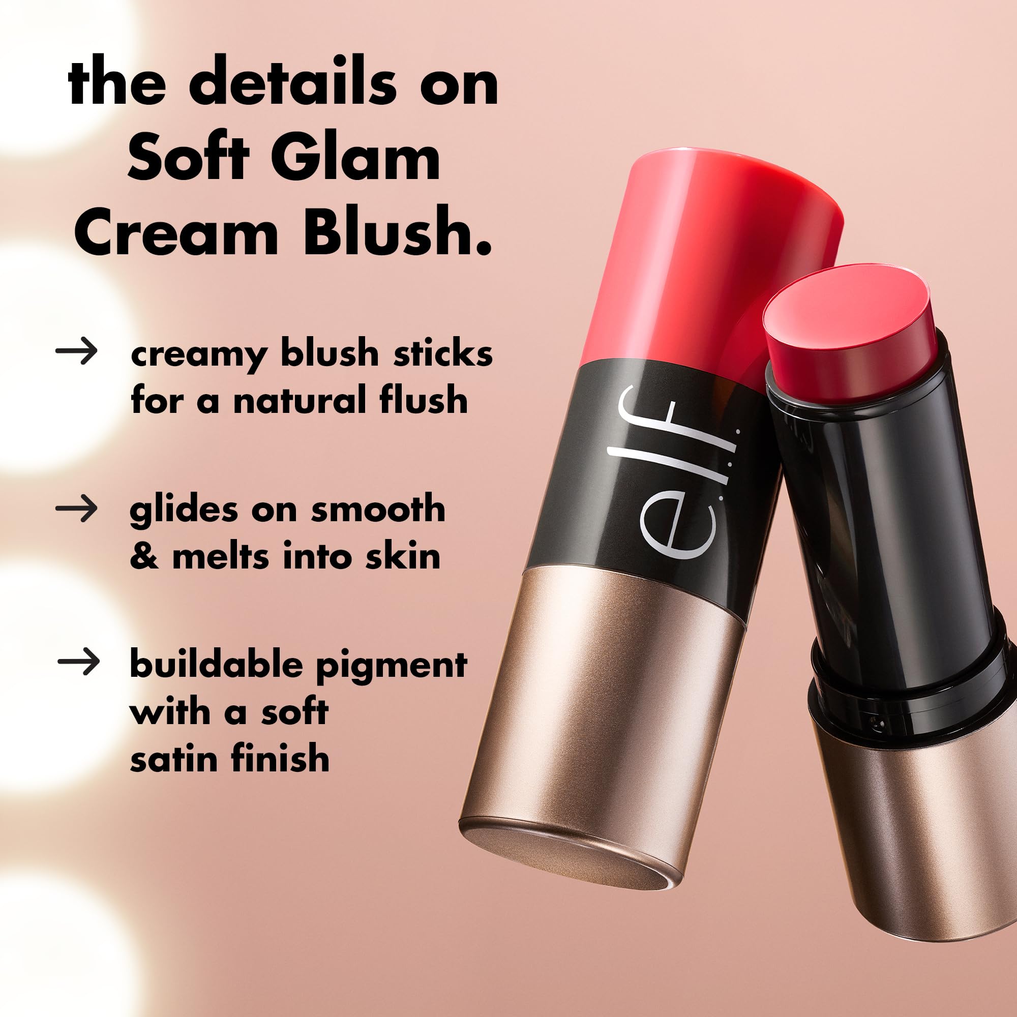 e.l.f. Soft Glam Cream Blush Stick - Gumball | Crayon Form | Natural Finish | 9g