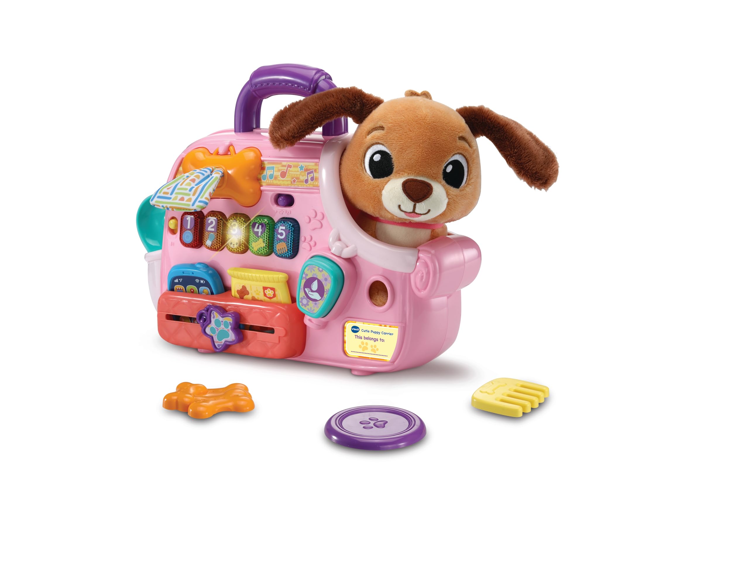 VTech Baby Cutie Puppy Carrier - Interactive Role-Play Toy for Toddlers 9M+
