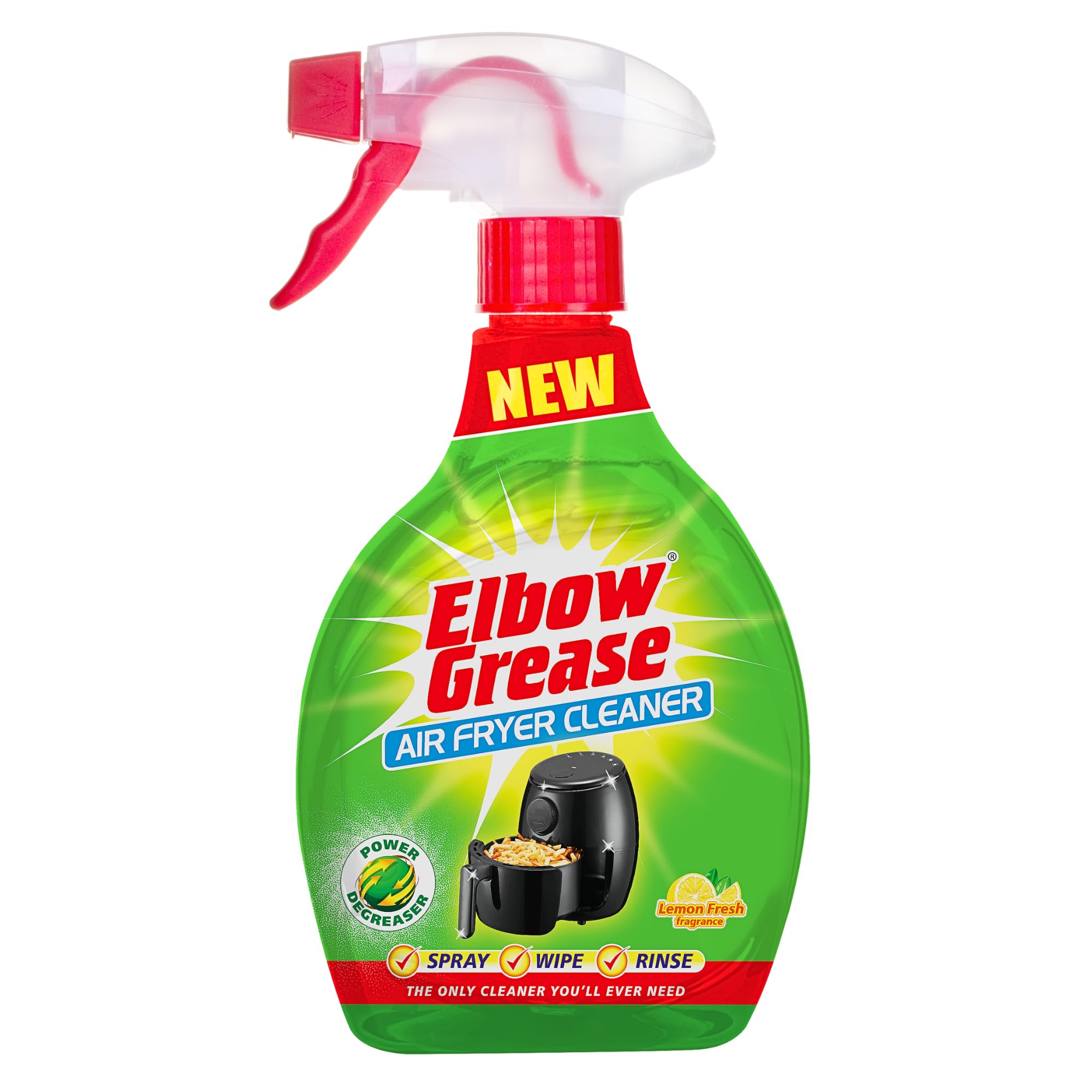 Elbow Grease Air Fryer Cleaner Spray - Powerful Degreaser | Lemon Fresh Scent | 500ml