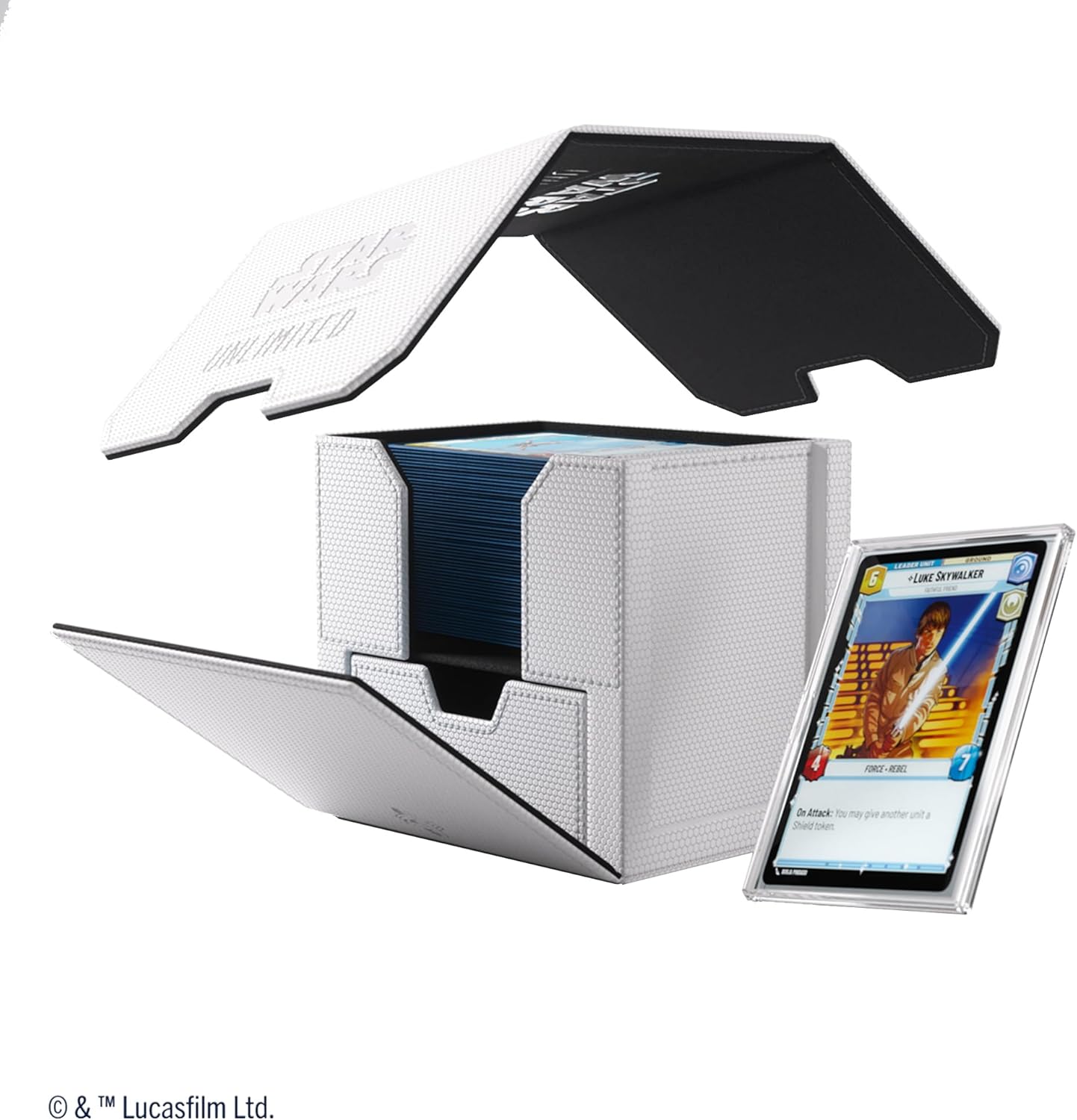 Gamegenic Star Wars Unlimited Deck Pod - White/Black TCG Accessory 4