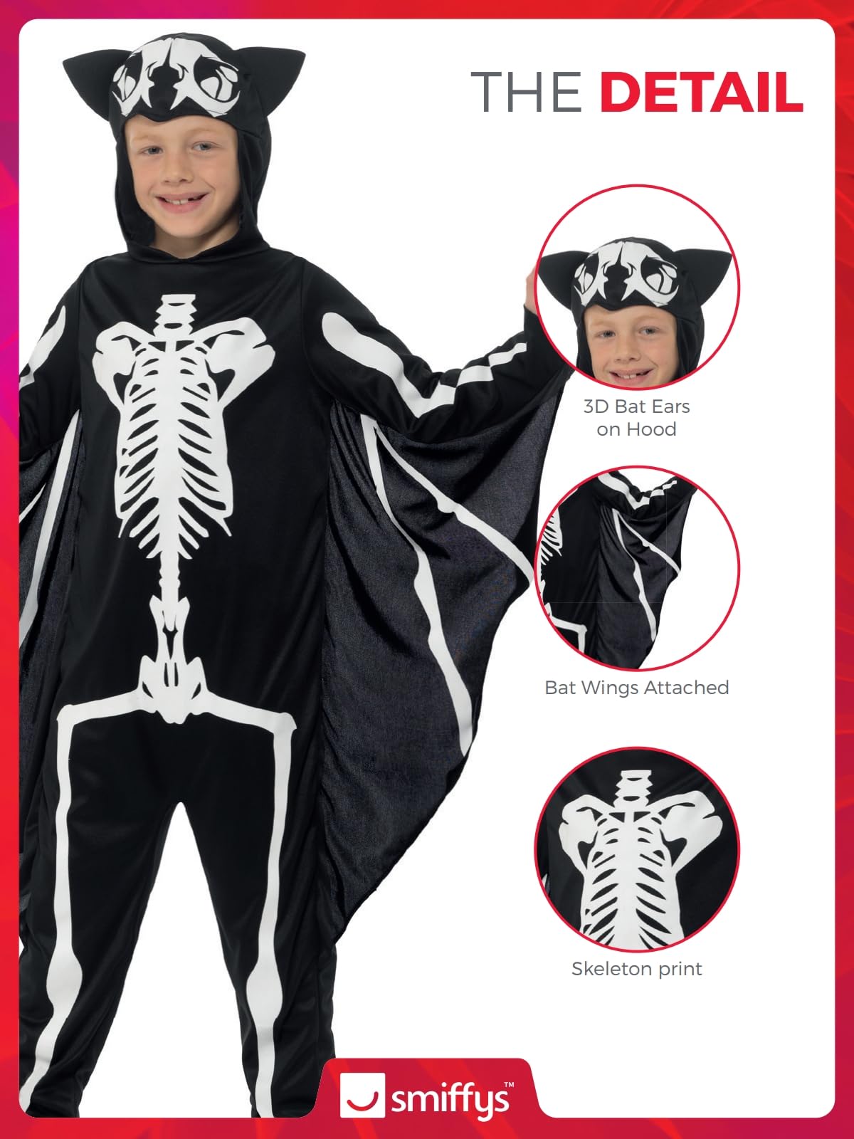 Smiffys Bat Skeleton Costume - Small (Ages 10-12) 6