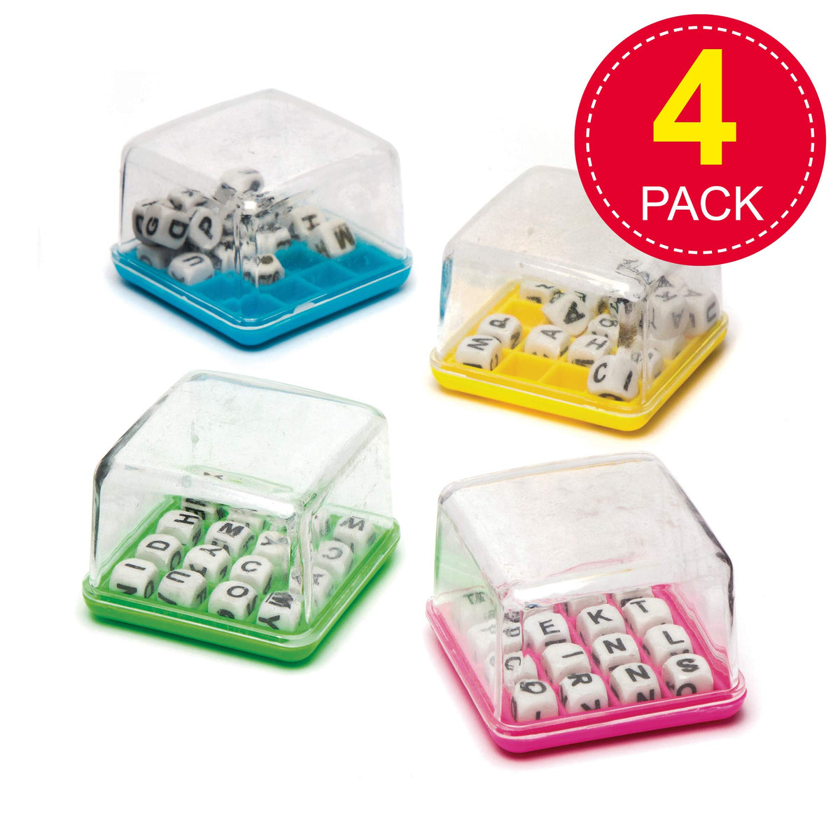 Baker Ross Mini Word Games Value Pack - 4 Mini Games, 5 x 5 cm, Ages 3+