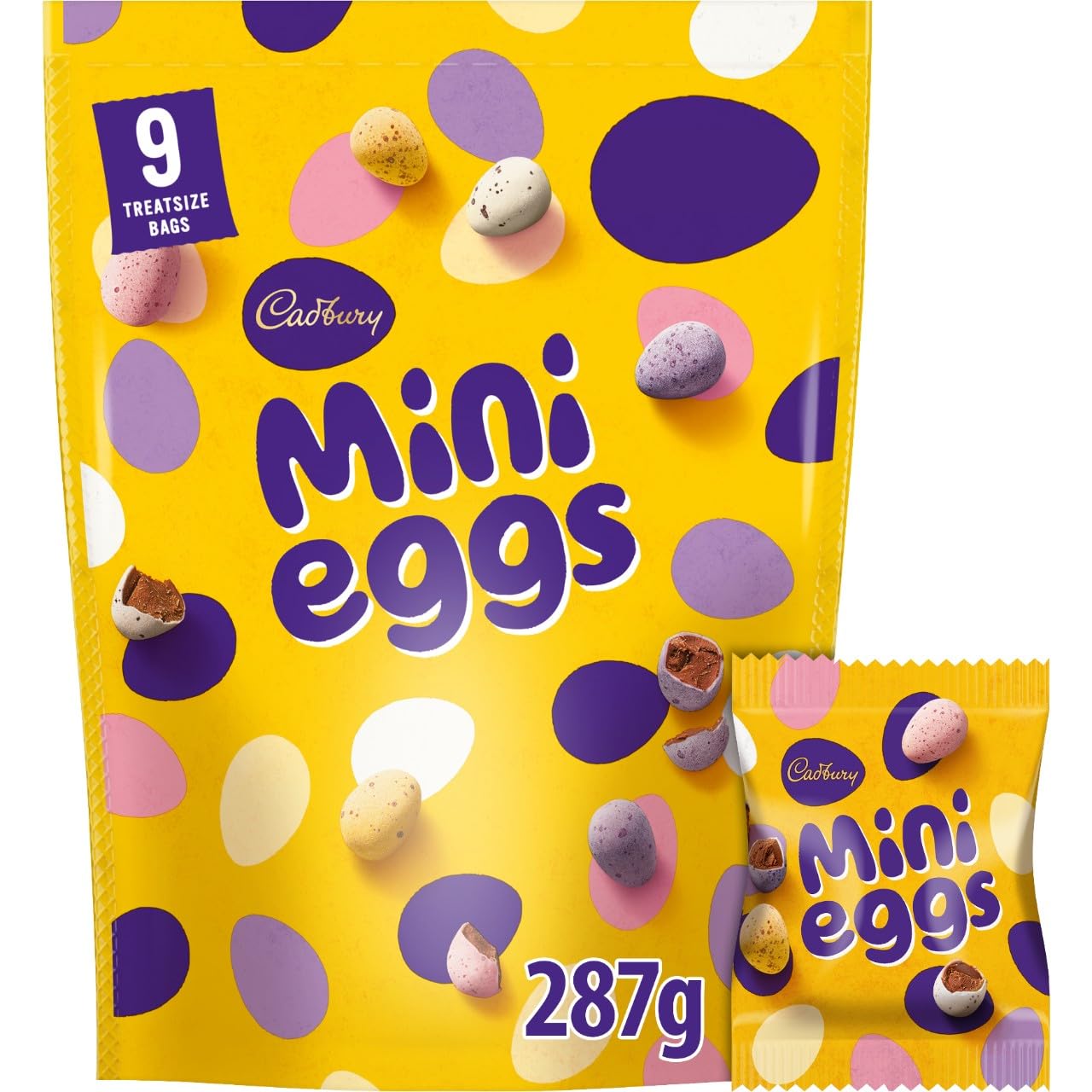 Cadbury Mini Eggs Pouch - Crunchy Milk Chocolate Eggs | 287g Bag | Vegetarian Friendly 1