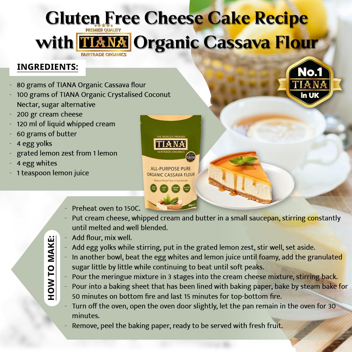 TIANA Organic Gluten-Free Cassava Flour 500g - 1:1 Wheat Flour Substitute 7