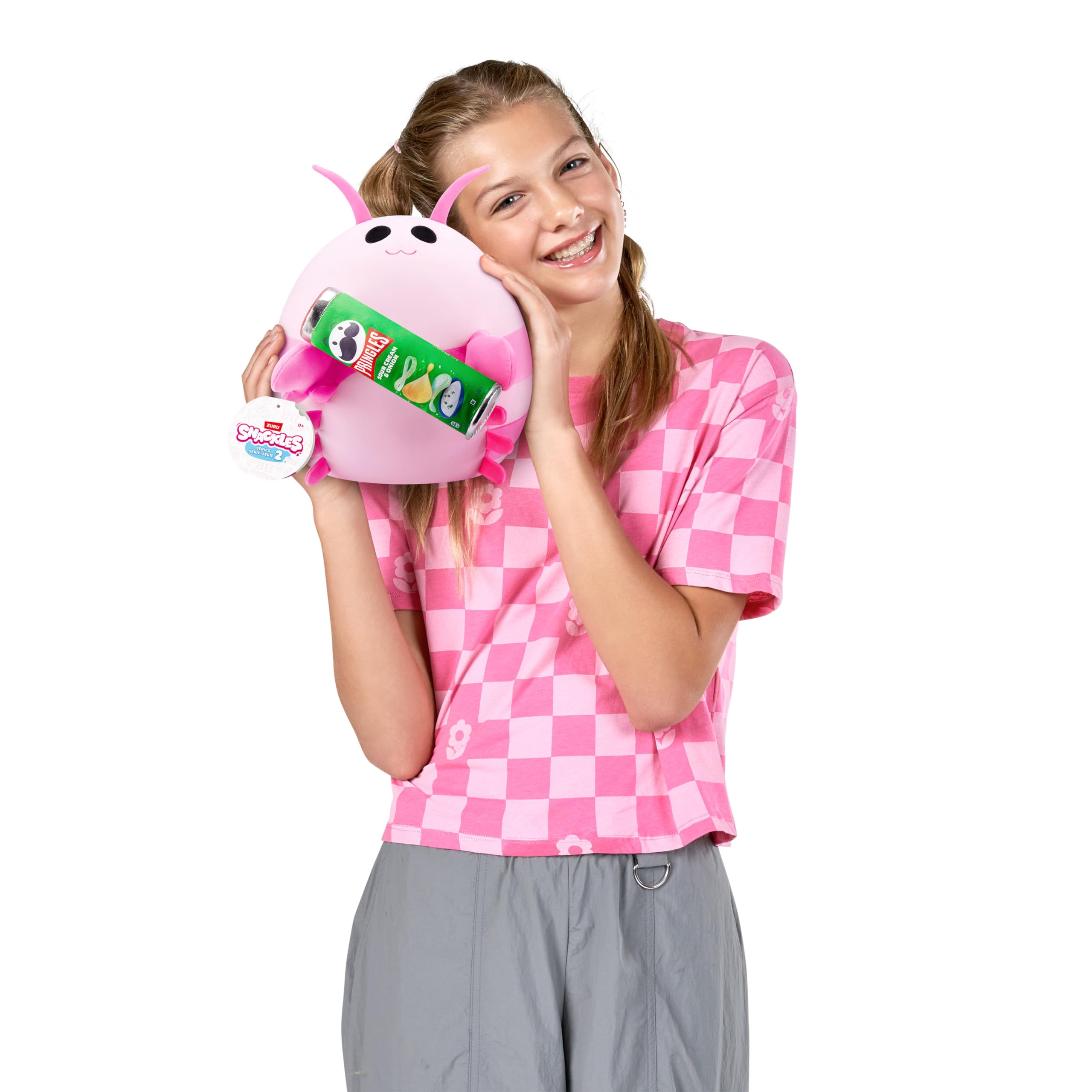 Snackles Series 2 Hedgehog - Cuddly Squishy Plush with Mentos Fruit Snack, 20 cm Brown Box