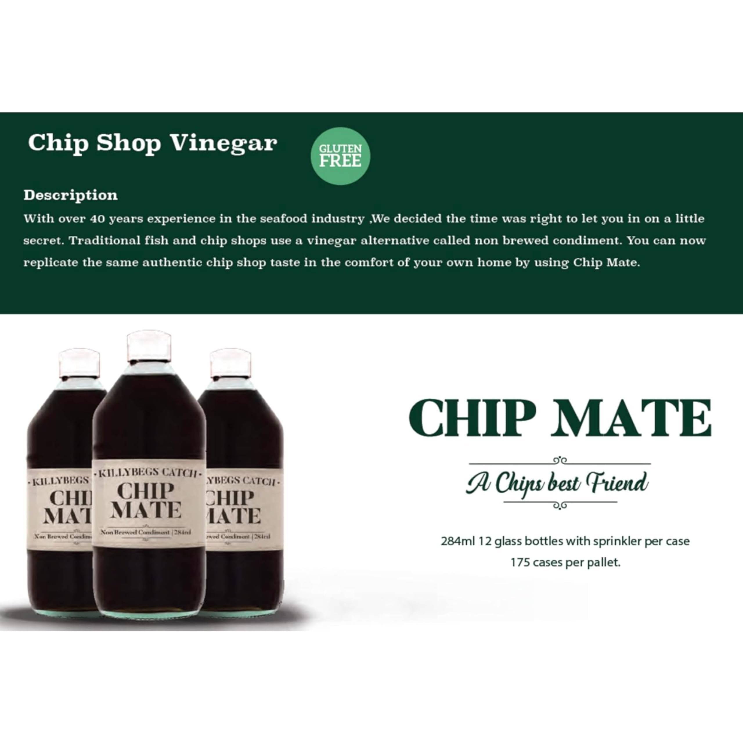 Shines - Chip Mate Non Brewed Condiment, Chip Shop Vinegar - 284ml Glass Bottle 4