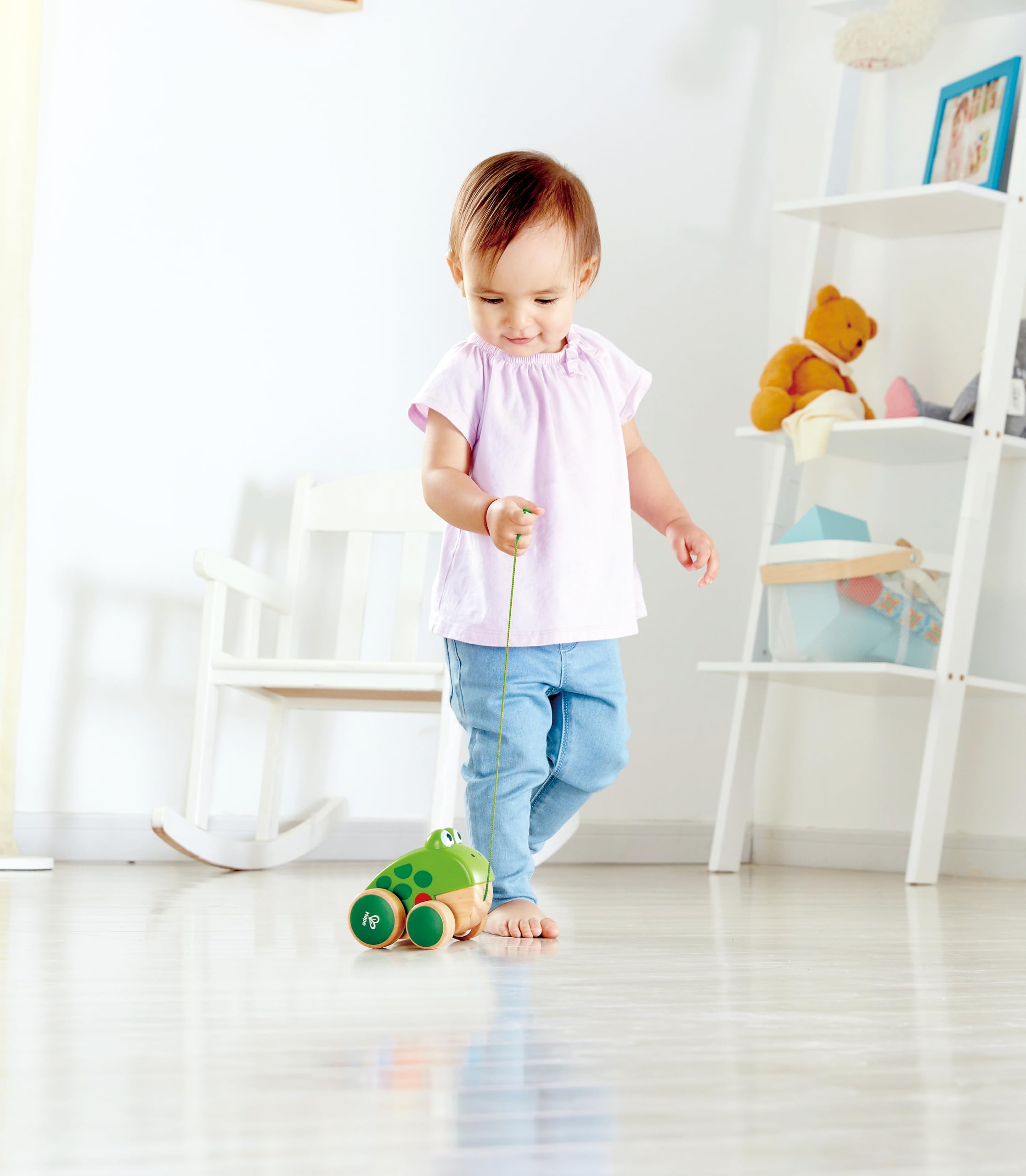 Hape Wooden Frog Pull Along Toy - Encourages Mobility & Independence | Ages 12 Months+ 7