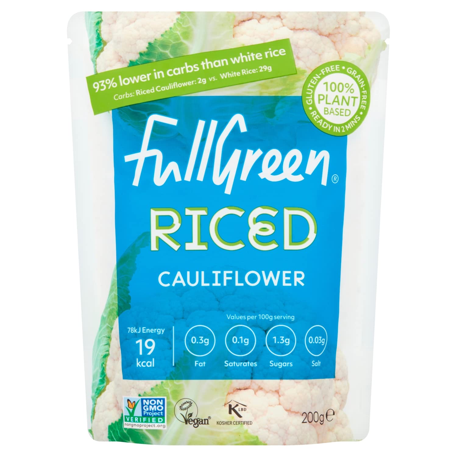 Cauli Rice Original 200g - Low Calorie Cauliflower Rice Alternative by Fullgreen