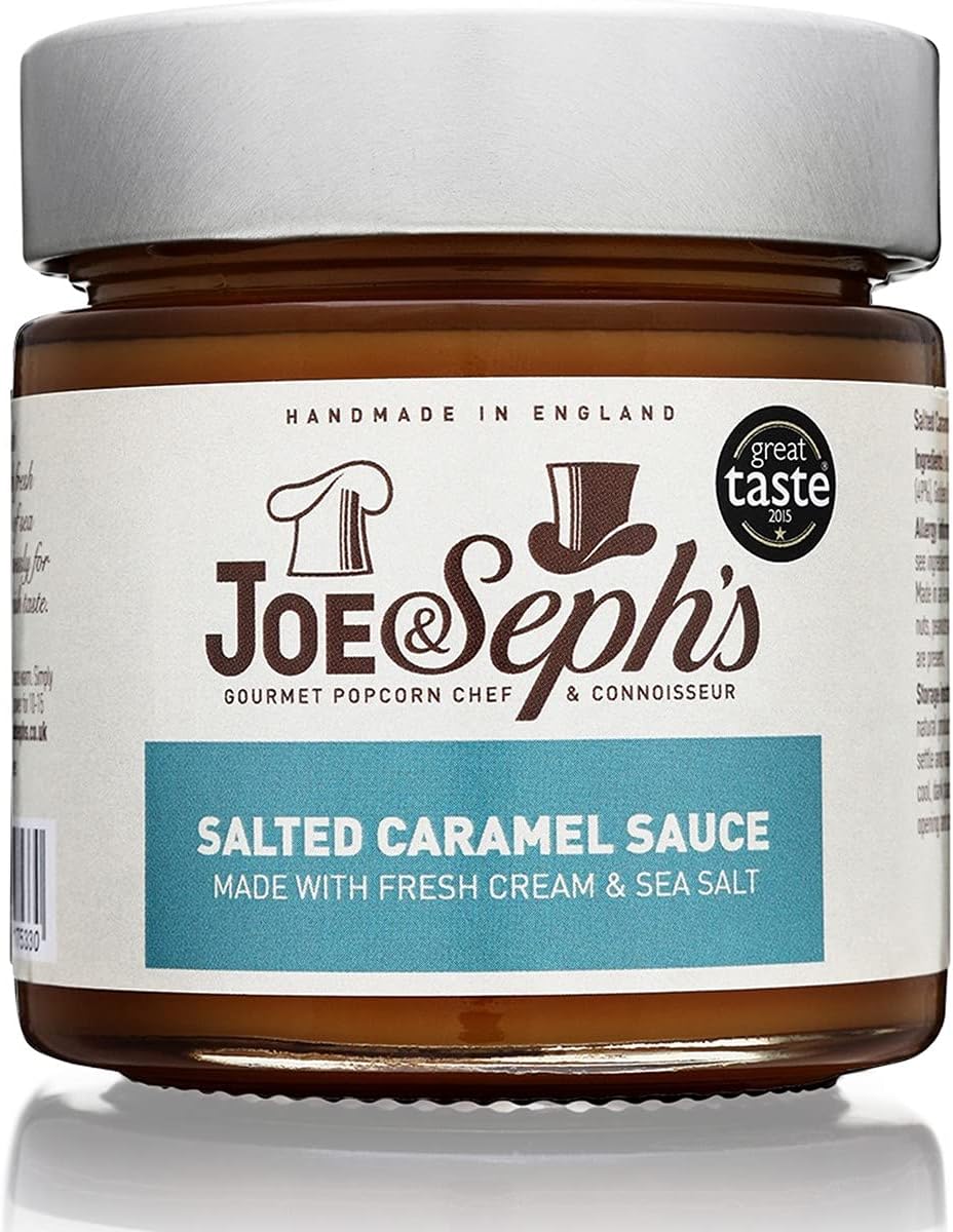 Joe & Seph's Salted Caramel Dessert Sauce (230g) - Caramel Drizzle for Ice Cream, Pancakes & Baking