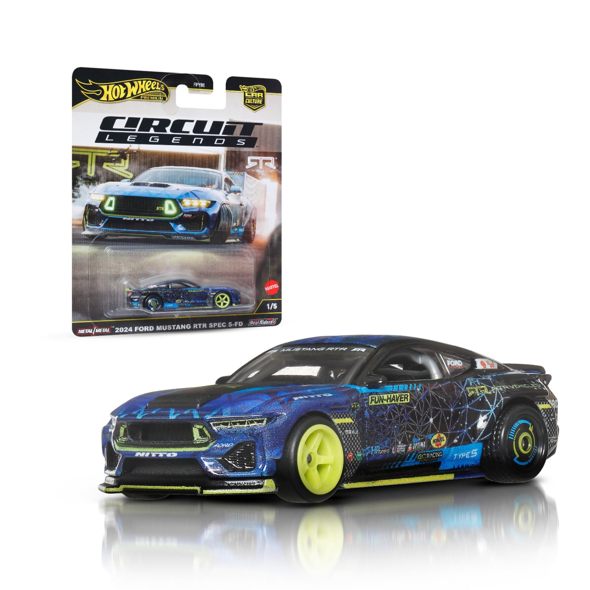 Hot Wheels Premium Mustang RTR Drift - 1:64 Die-Cast Collectible Vehicle