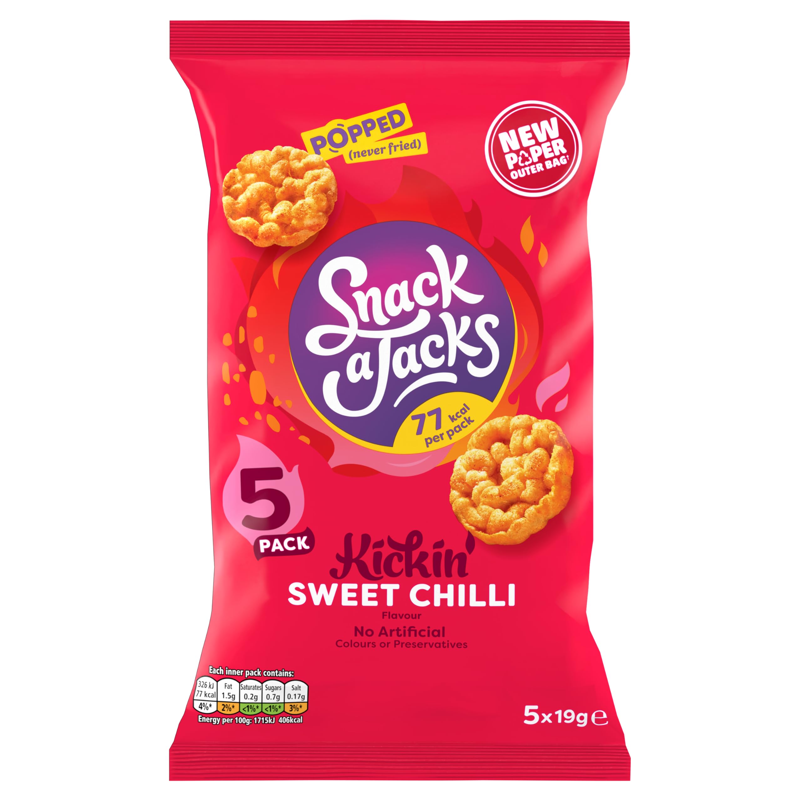 Snack a Jacks Crispy Sweet Chilli 5 X 19g 10