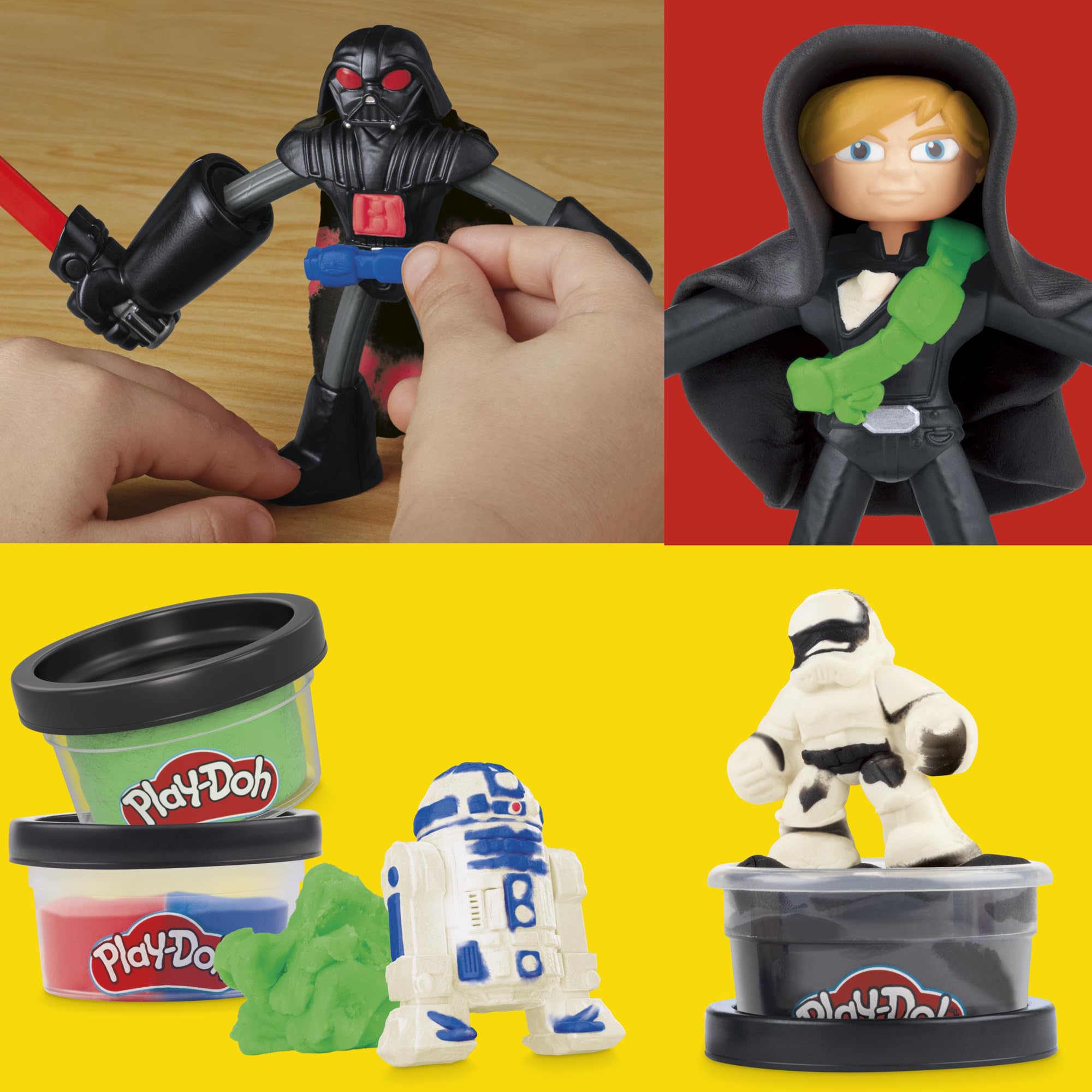 Play-Doh Star Wars Squish & Slice Lightsabers Action Figure Set | Ages 4+ | 2 Figures 3
